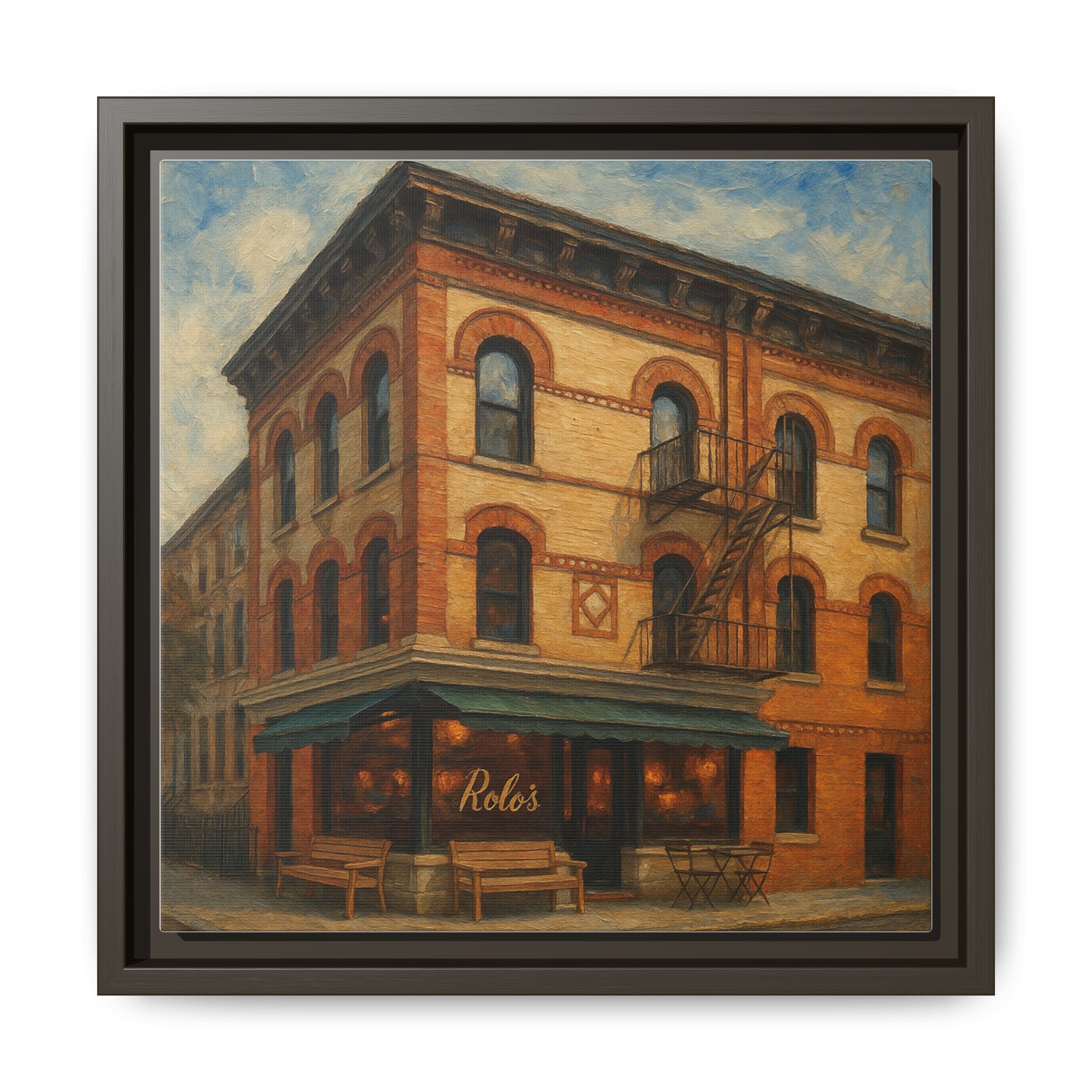 Rolo's — Restaurant Print | Matte Canvas + Wooden Frame