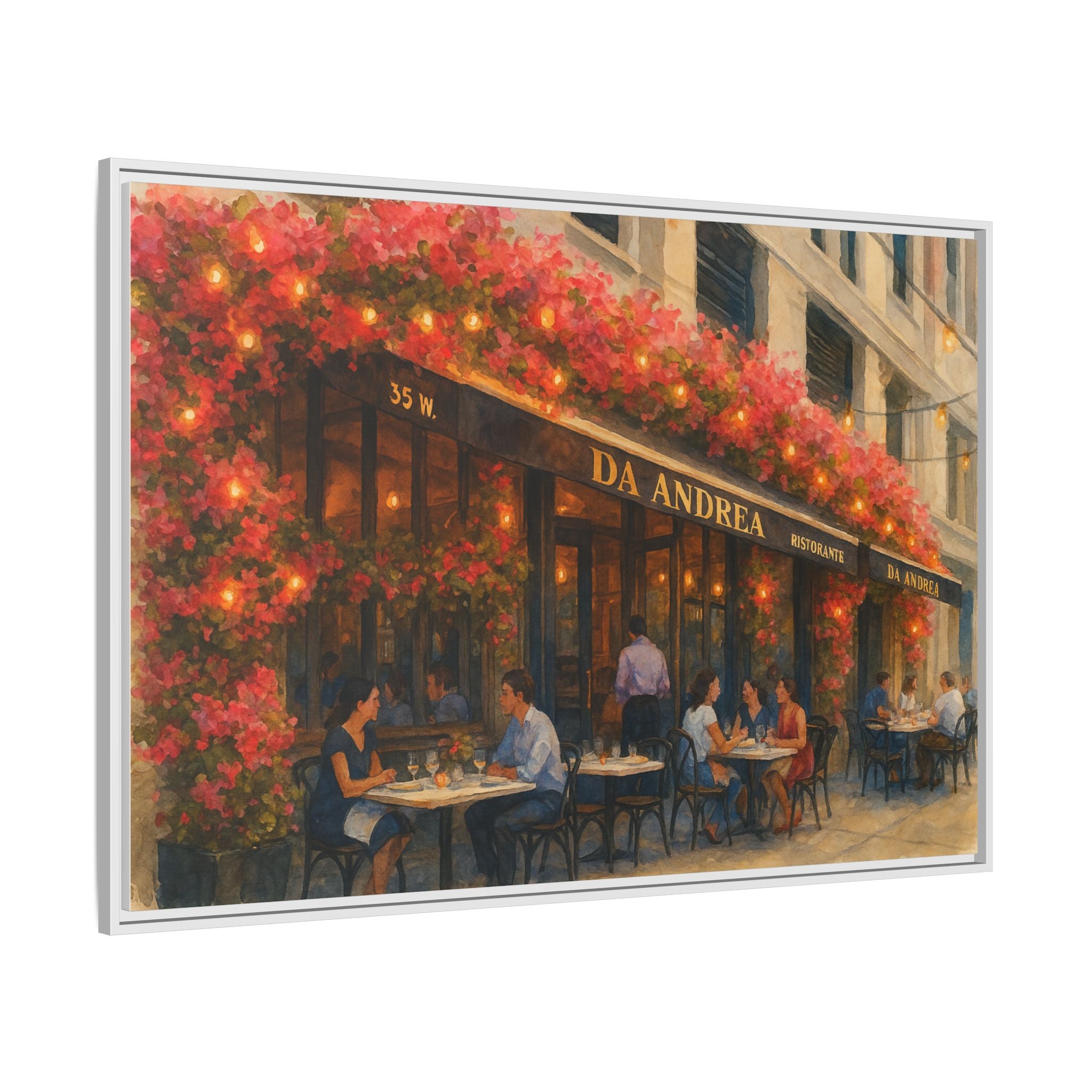 Da Andrea — Restaurant Print | Matte Canvas + Wooden Frame