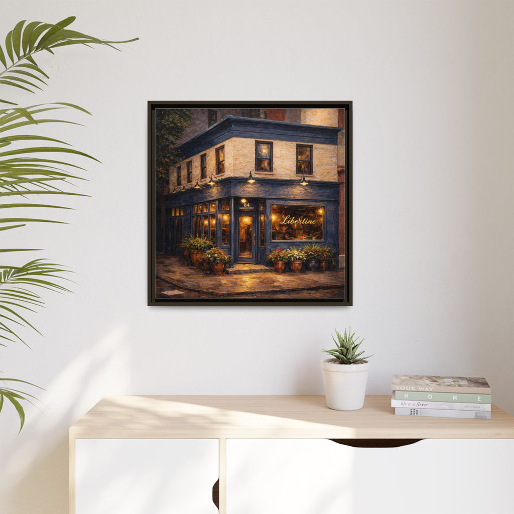 Libertine restaurant painting gift wooden frame wall decor