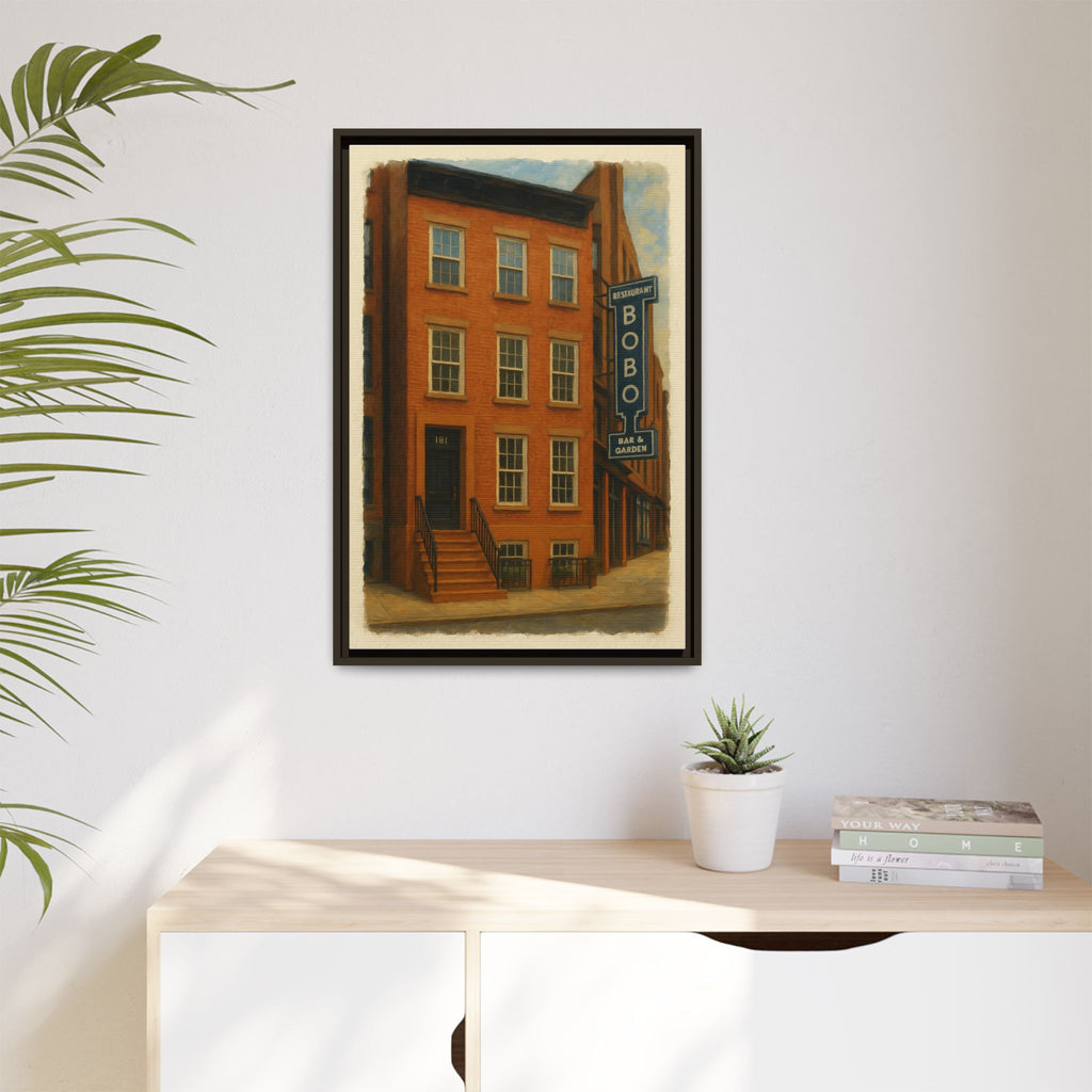 Bobo Restaurant — Restaurant Print | Matte Canvas + Wooden Frame