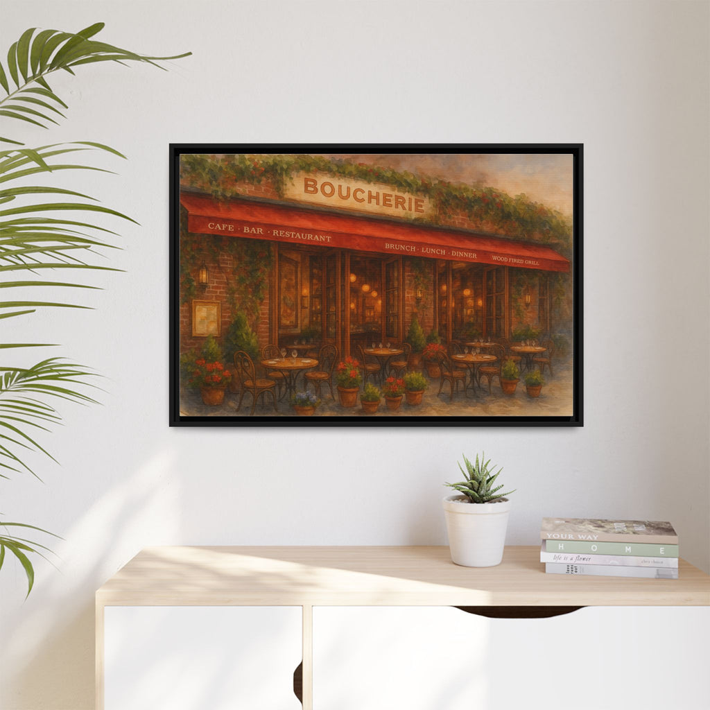 Boucherie — Restaurant Print | Matte Canvas + Wooden Frame