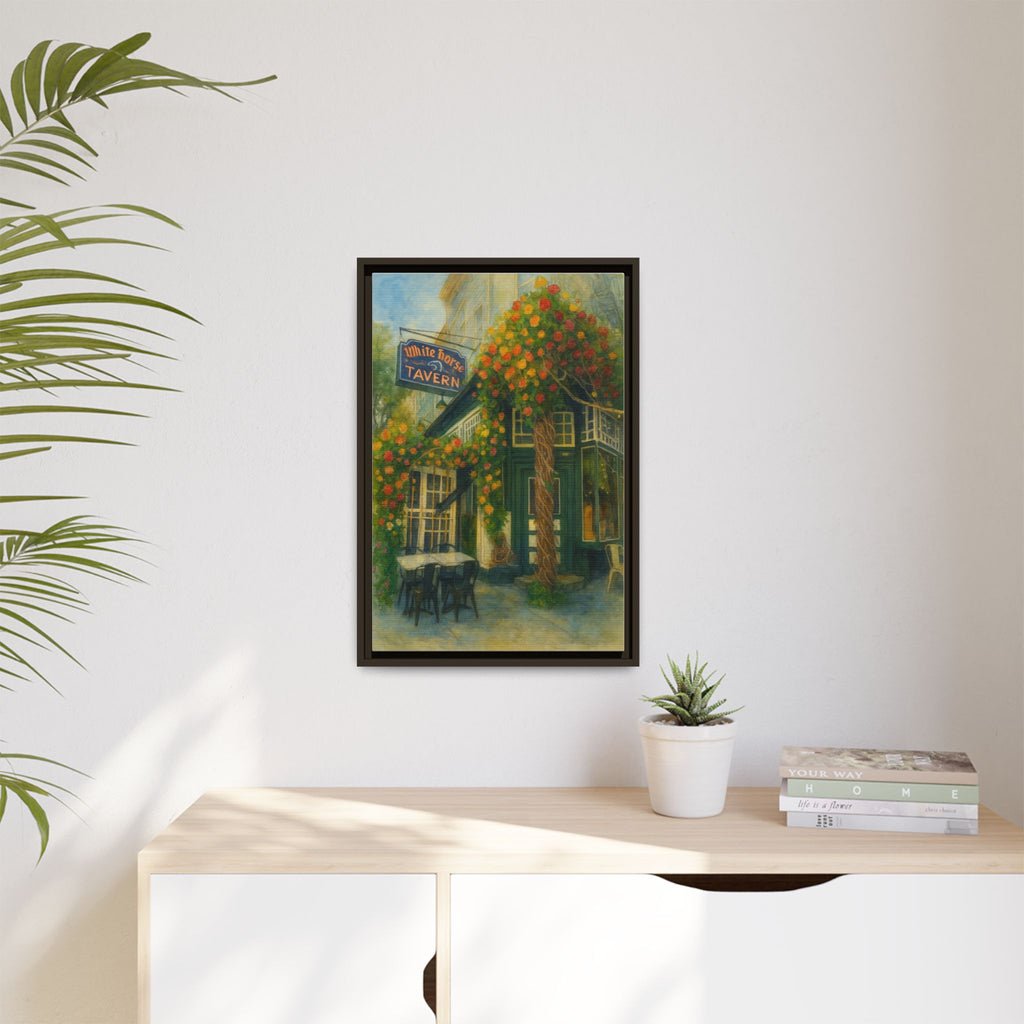 White Horse Tavern — Restaurant Print | Matte Canvas + Wooden Frame