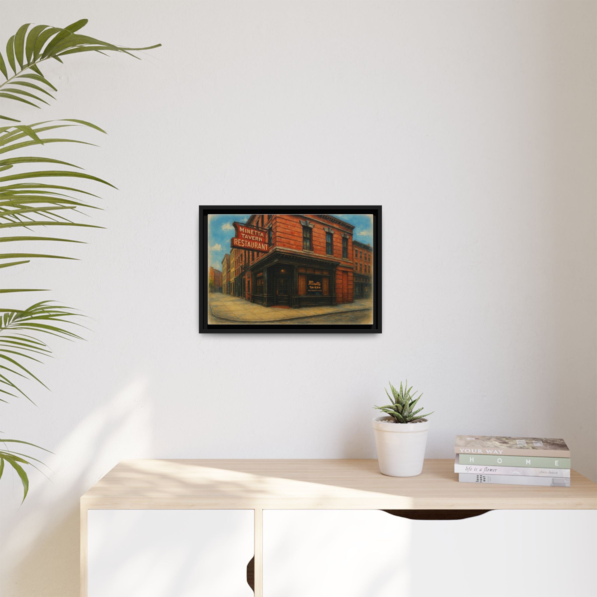 Minetta Tavern — Restaurant Print | Matte Canvas + Wooden Frame