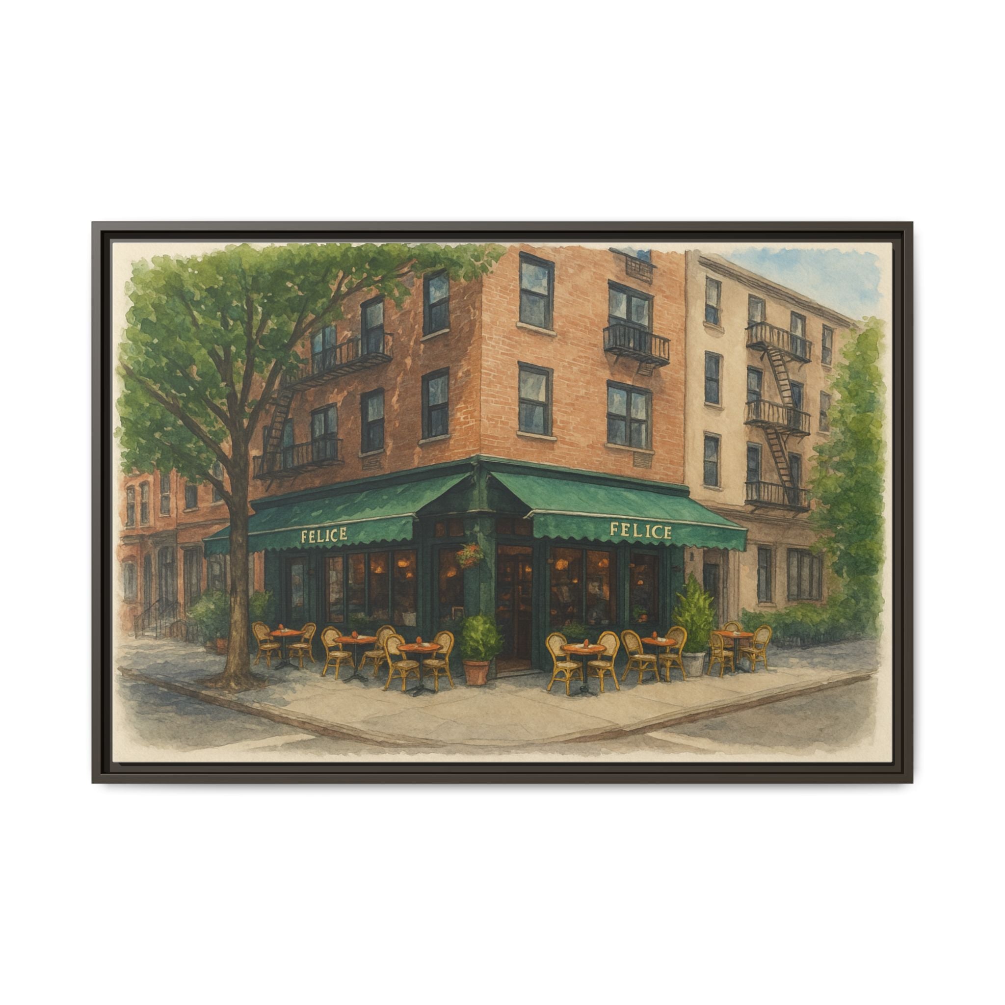 Felice — Restaurant Print | Matte Canvas + Wooden Frame