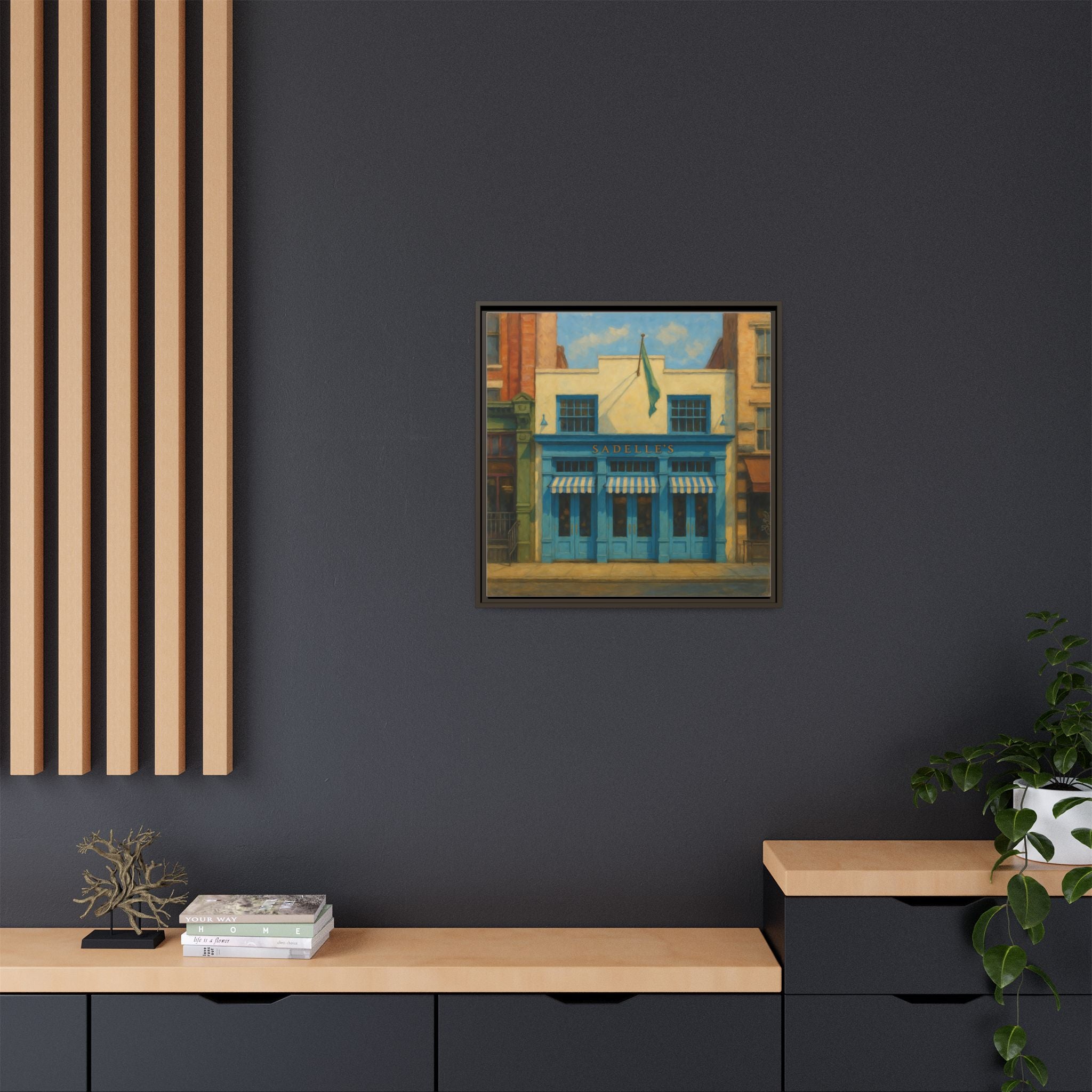 Sadelle's Restaurant — Restaurant Print | Matte Canvas + Wooden Frame