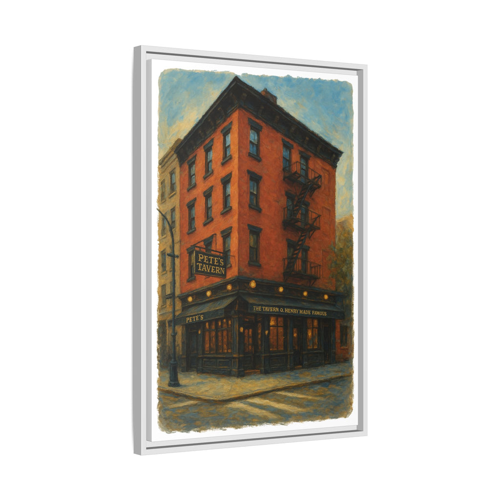 Pete's Tavern — Restaurant Print | Matte Canvas + Wooden Frame