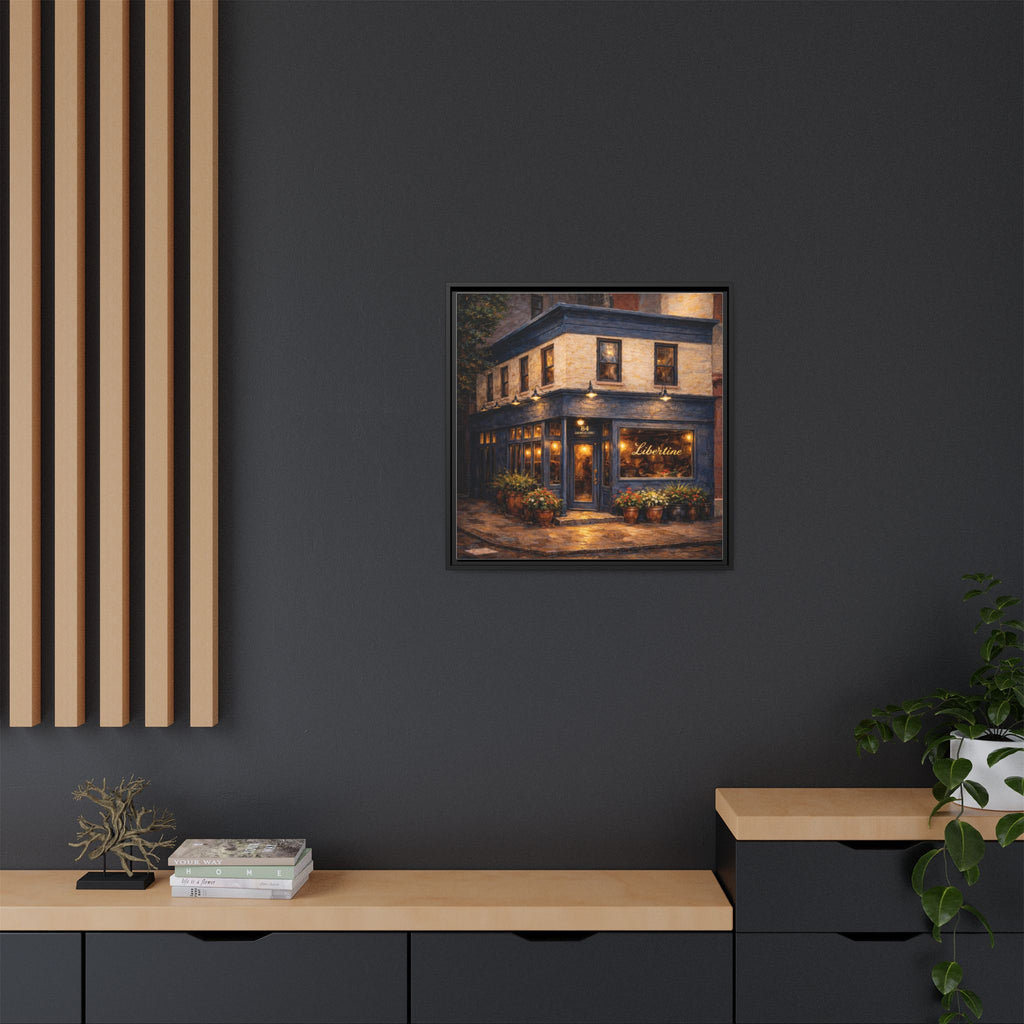 Libertine framed artwork NYC restaurant nostalgic wall art