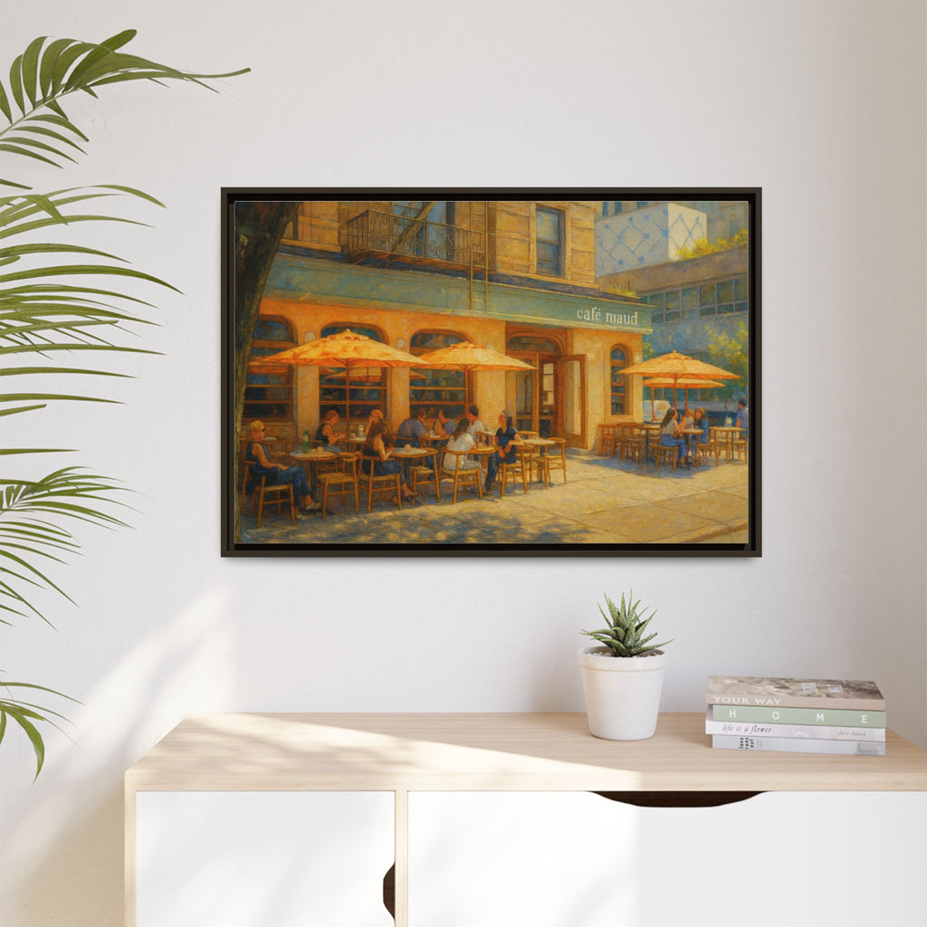 Café Maud — Restaurant Print | Matte Canvas + Wooden Frame