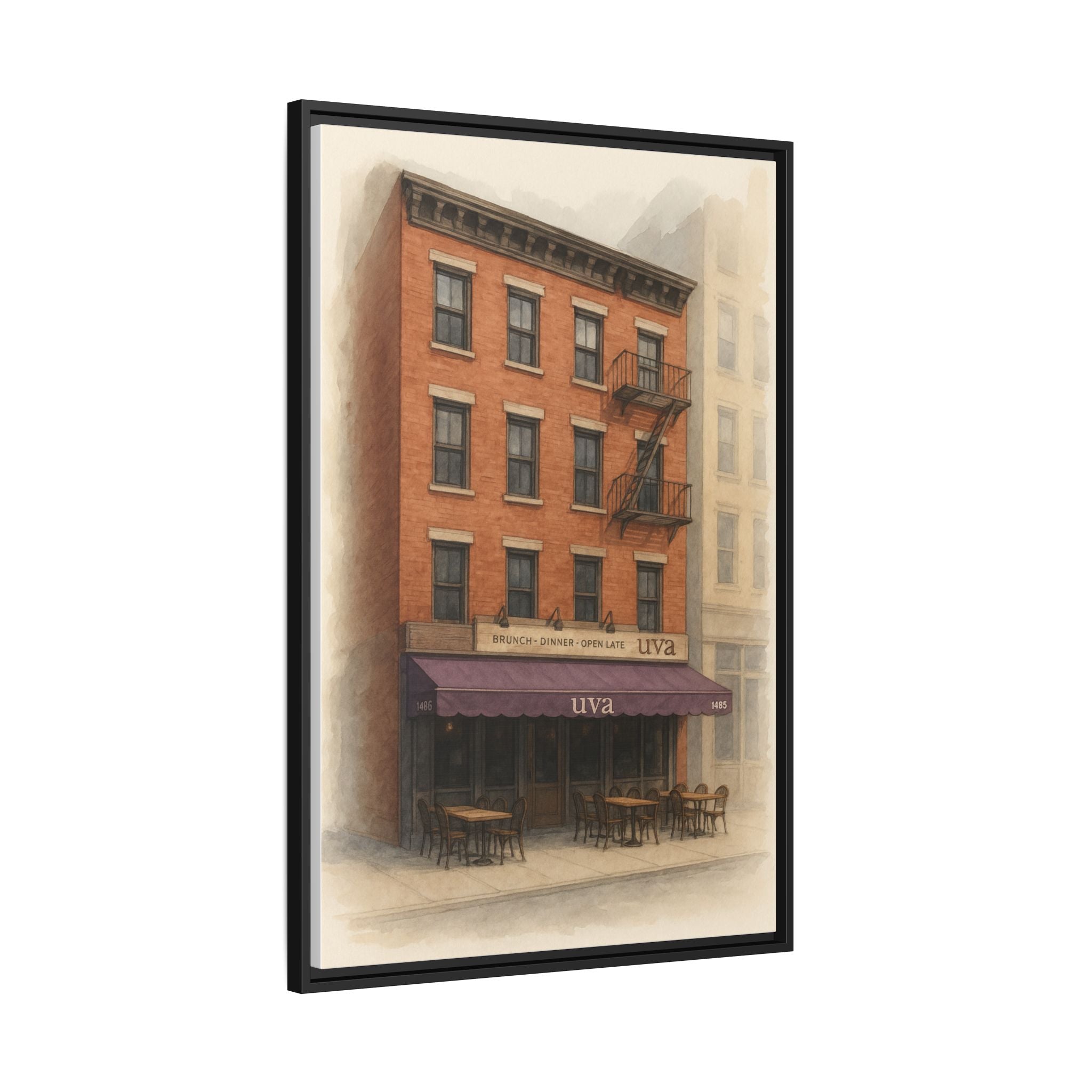 Uva Restaurant Print — Restaurant Print | Matte Canvas + Wooden Frame