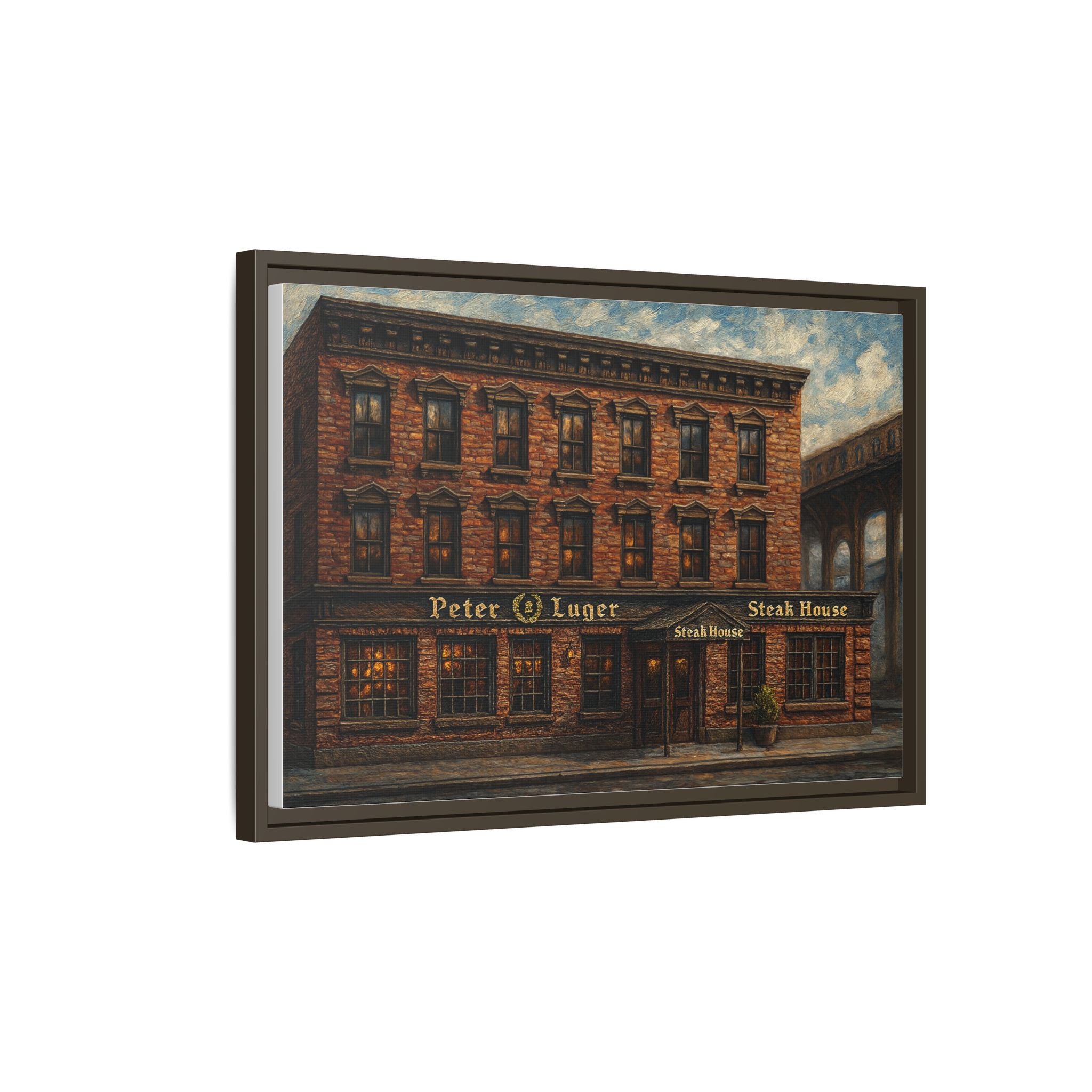 Peter Luger Steakhouse — Restaurant Print | Matte Canvas + Wooden Frame
