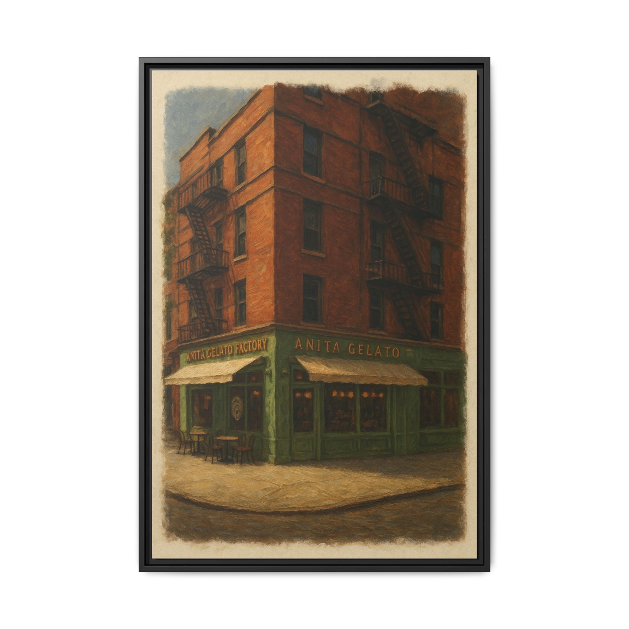 Anita Gelato — Restaurant Print | Matte Canvas + Wooden Frame