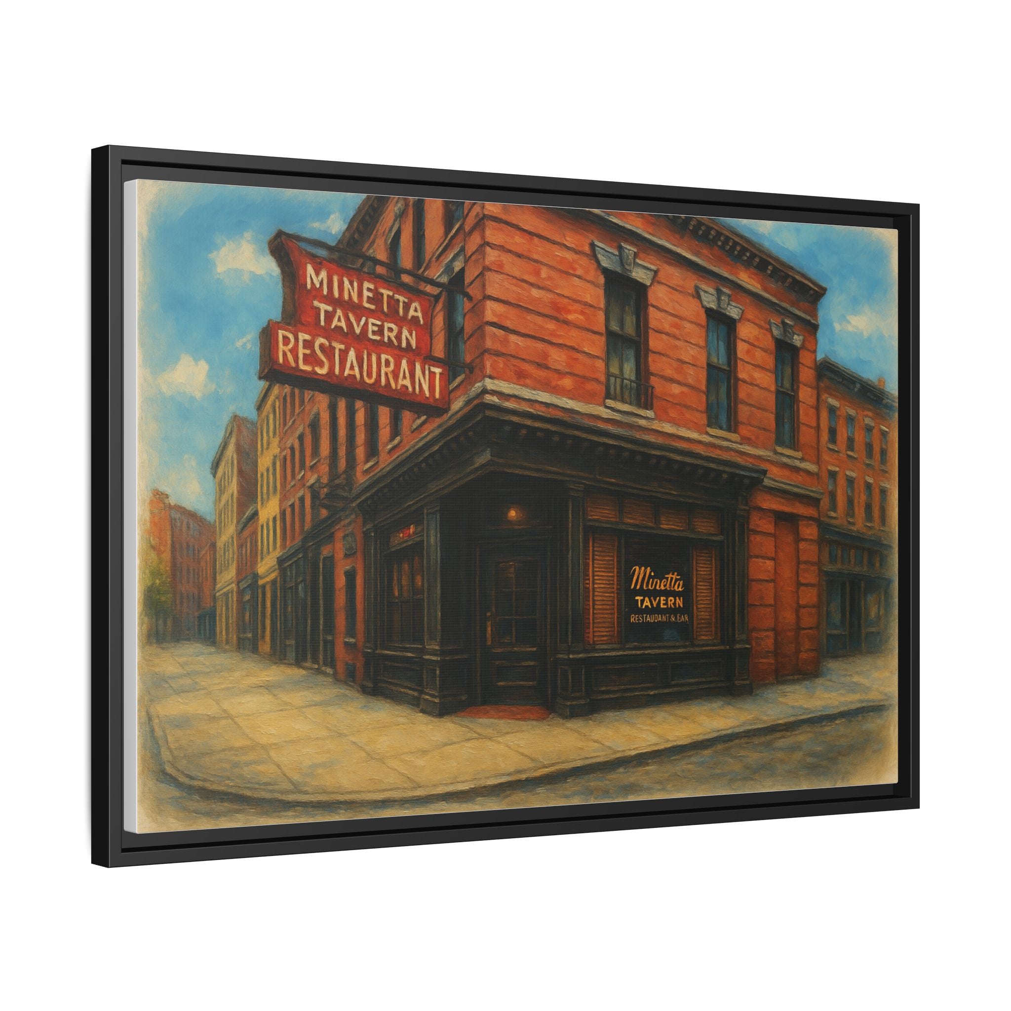 Minetta Tavern — Restaurant Print | Matte Canvas + Wooden Frame