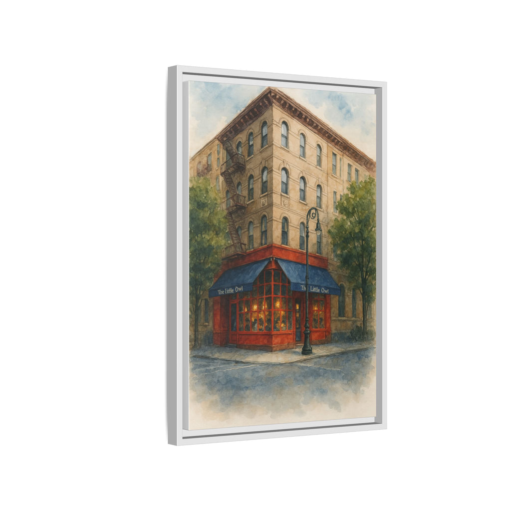The Little Owl — Restaurant Print | Matte Canvas + Wooden Frame