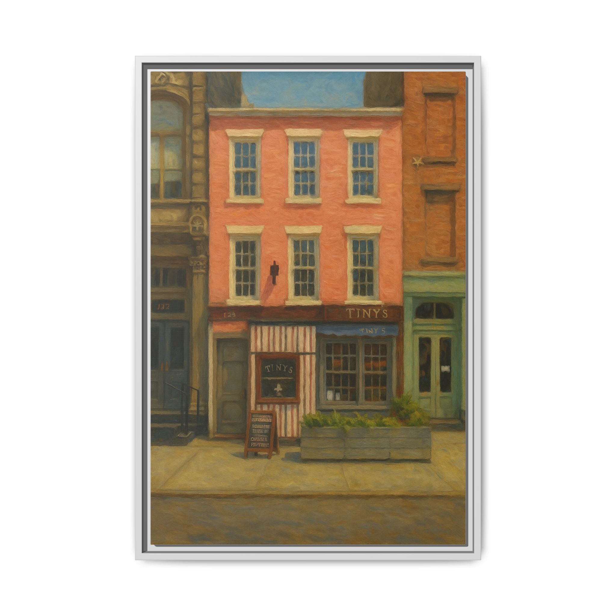 Tiny's & The Bar Upstairs — Restaurant Print | Matte Canvas + Wooden Frame