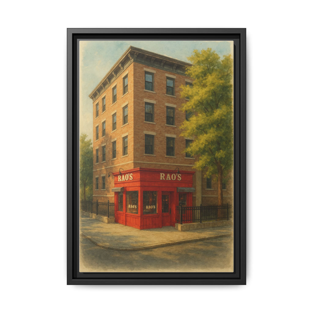 Rao's — Restaurant Print | Matte Canvas + Wooden Frame