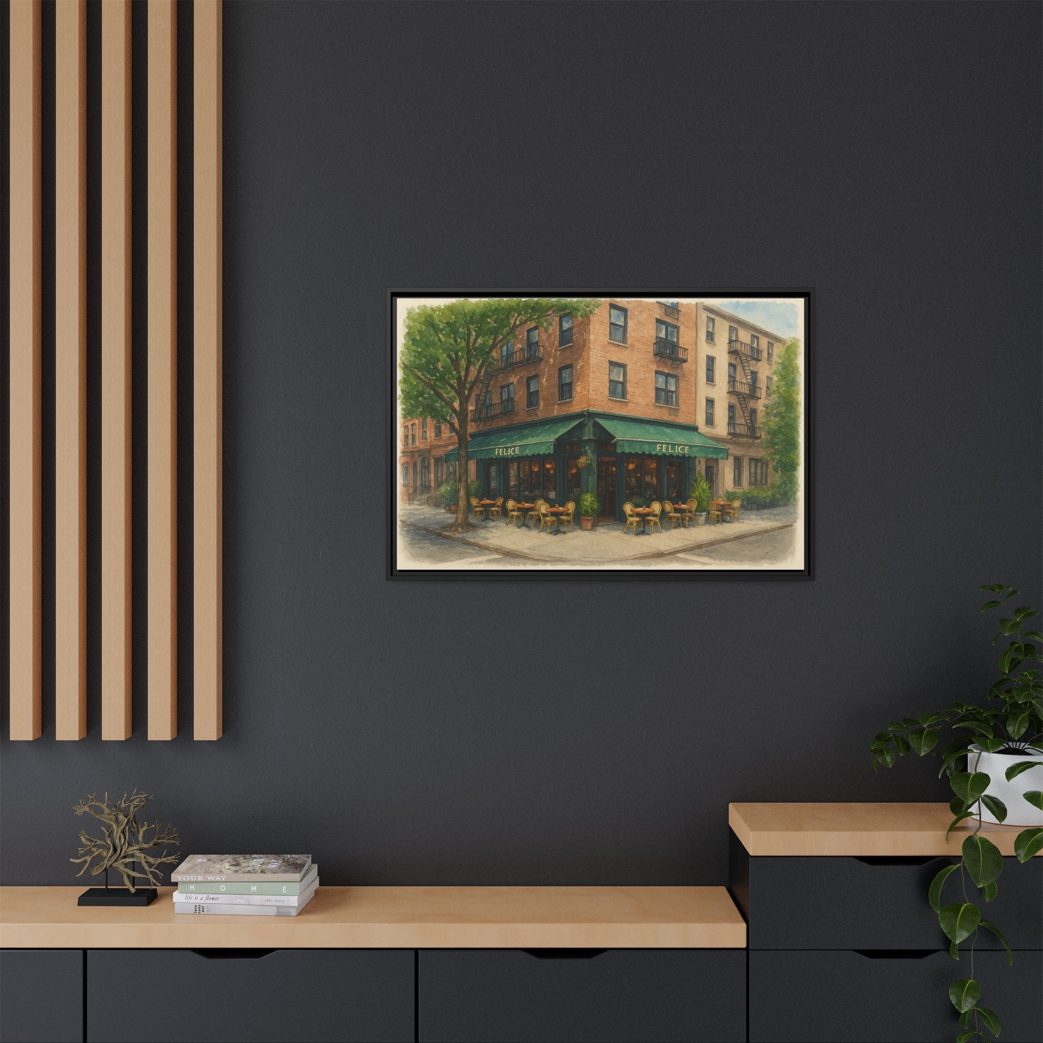Felice — Restaurant Print | Matte Canvas + Wooden Frame