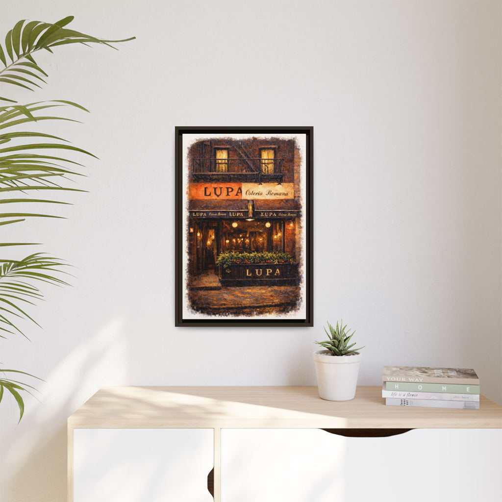 Lupa Osteria Romana — Restaurant Print | Matte Canvas + Wooden Frame