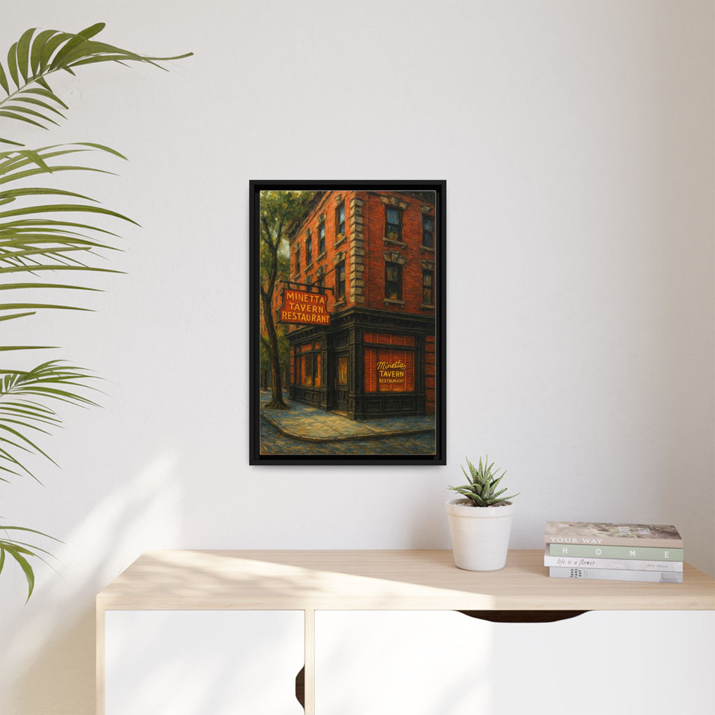 Minetta Tavern — Restaurant Print | Matte Canvas + Wooden Frame