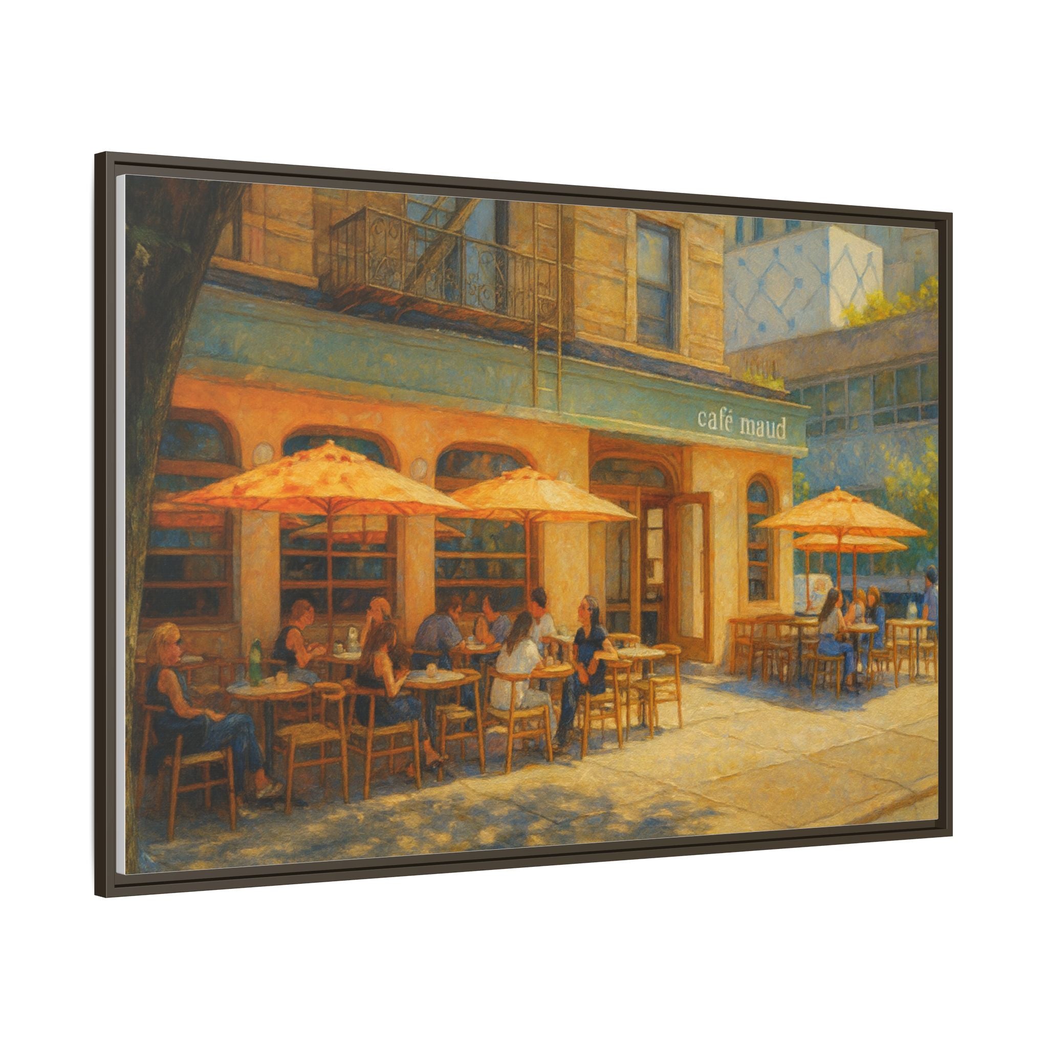 Café Maud — Restaurant Print | Matte Canvas + Wooden Frame