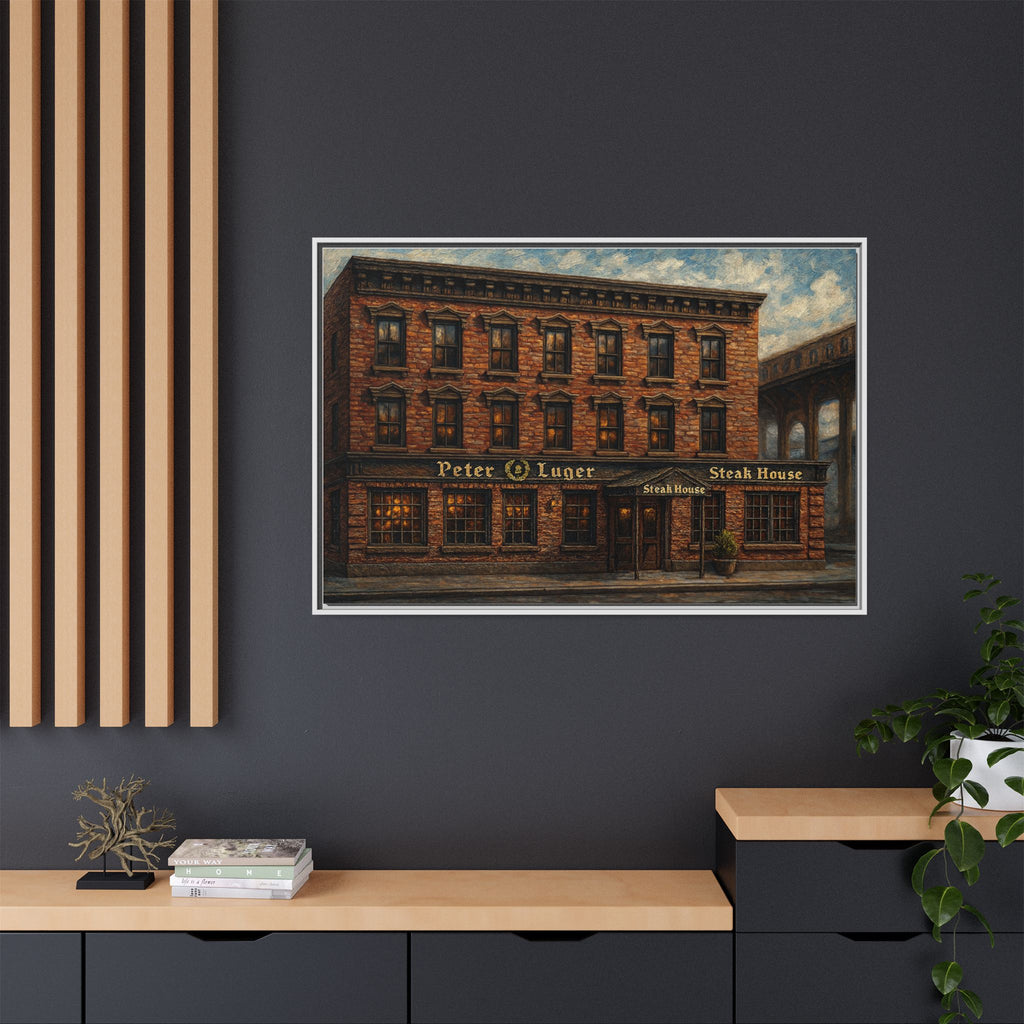 Peter Luger Steakhouse — Restaurant Print | Matte Canvas + Wooden Frame
