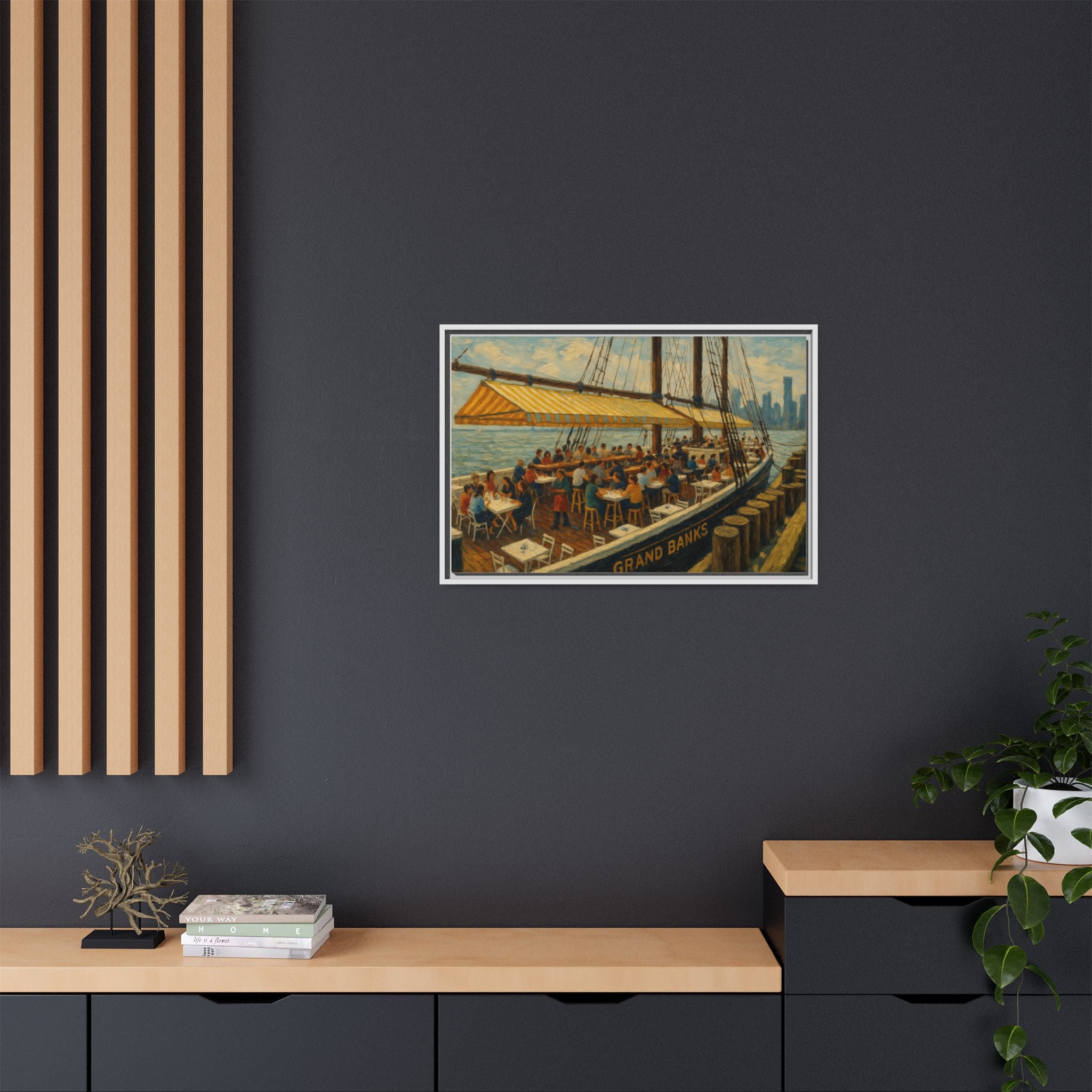 Grand Banks framed artwork NYC restaurant nostalgic wall art