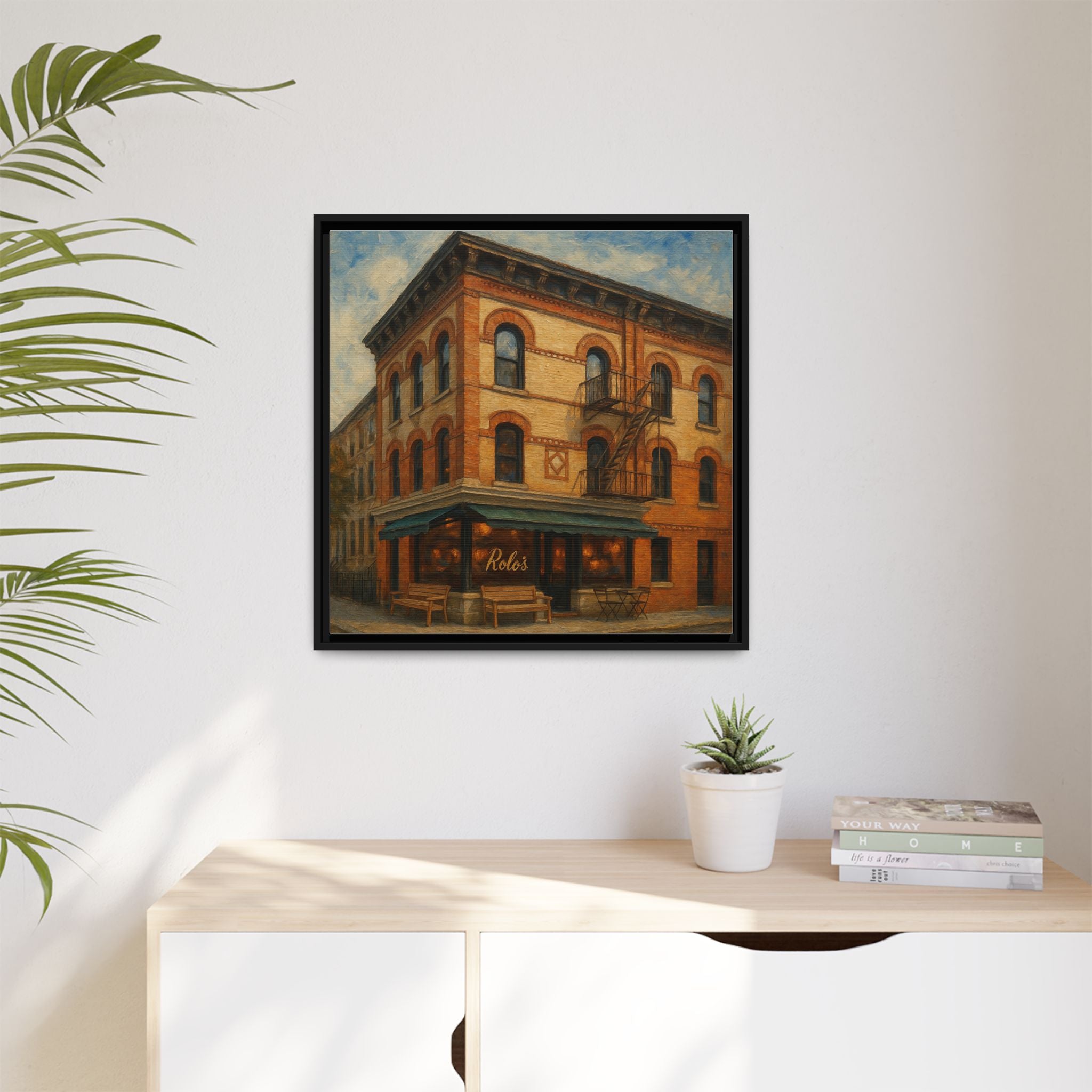 Rolo's — Restaurant Print | Matte Canvas + Wooden Frame