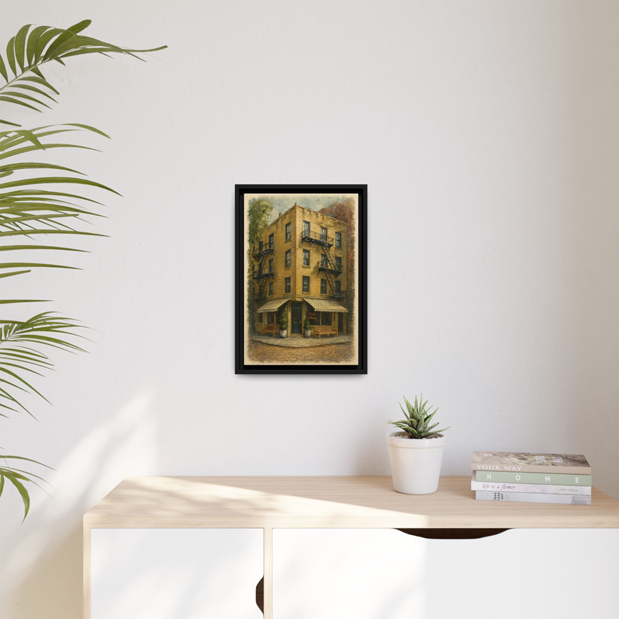 Cafe Cluny — Restaurant Print | Matte Canvas + Wooden Frame