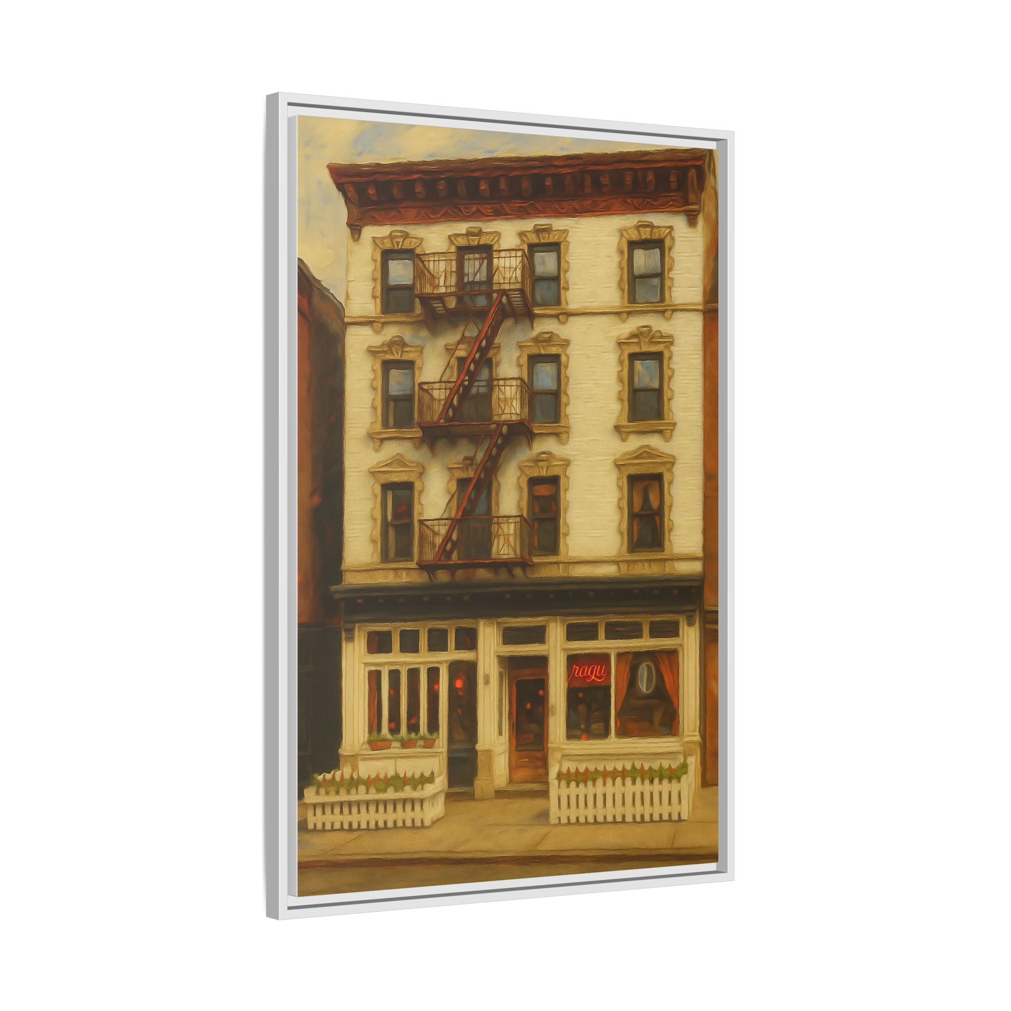 Frank — Restaurant Print | Matte Canvas + Wooden Frame