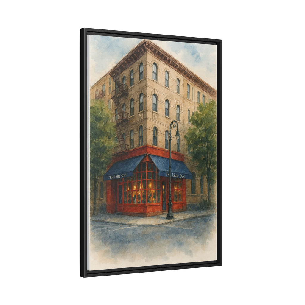 The Little Owl — Restaurant Print | Matte Canvas + Wooden Frame
