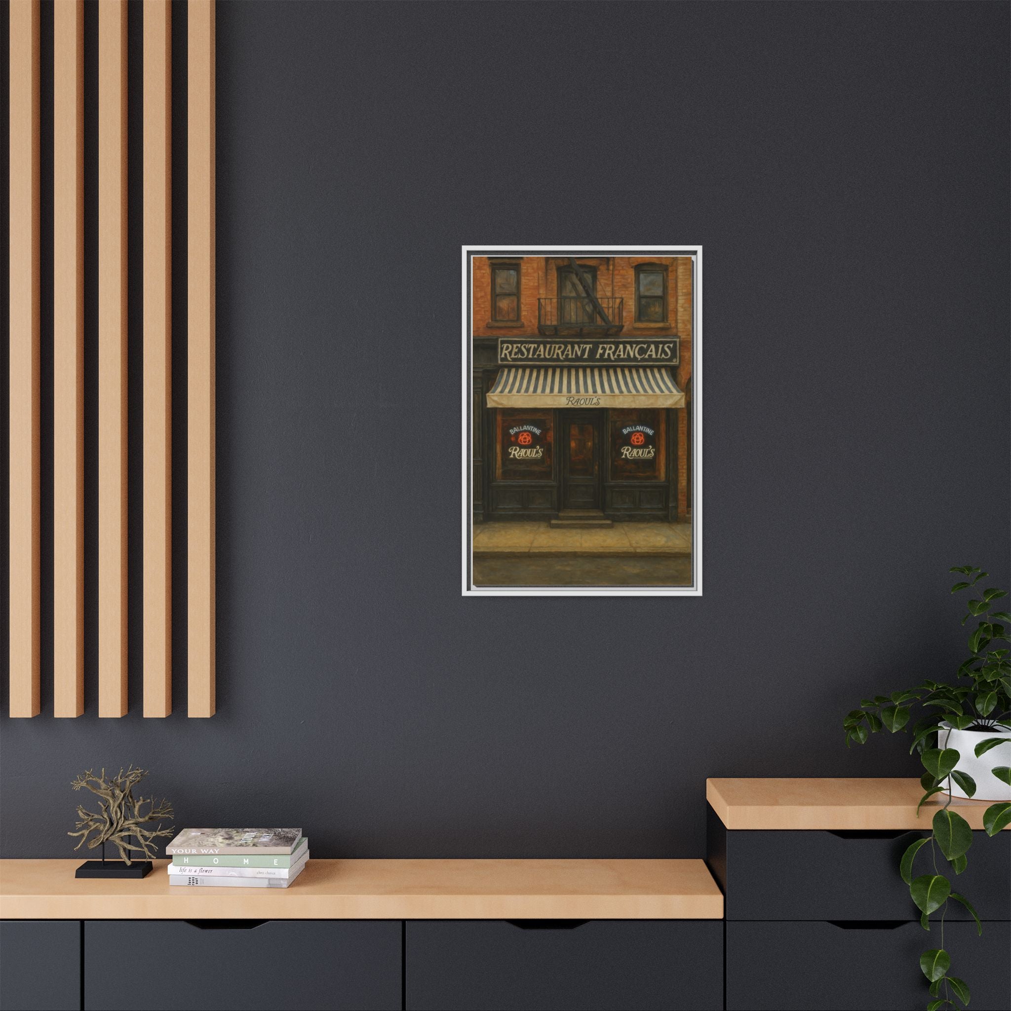 Raoul's Restaurant — Restaurant Print | Matte Canvas + Wooden Frame