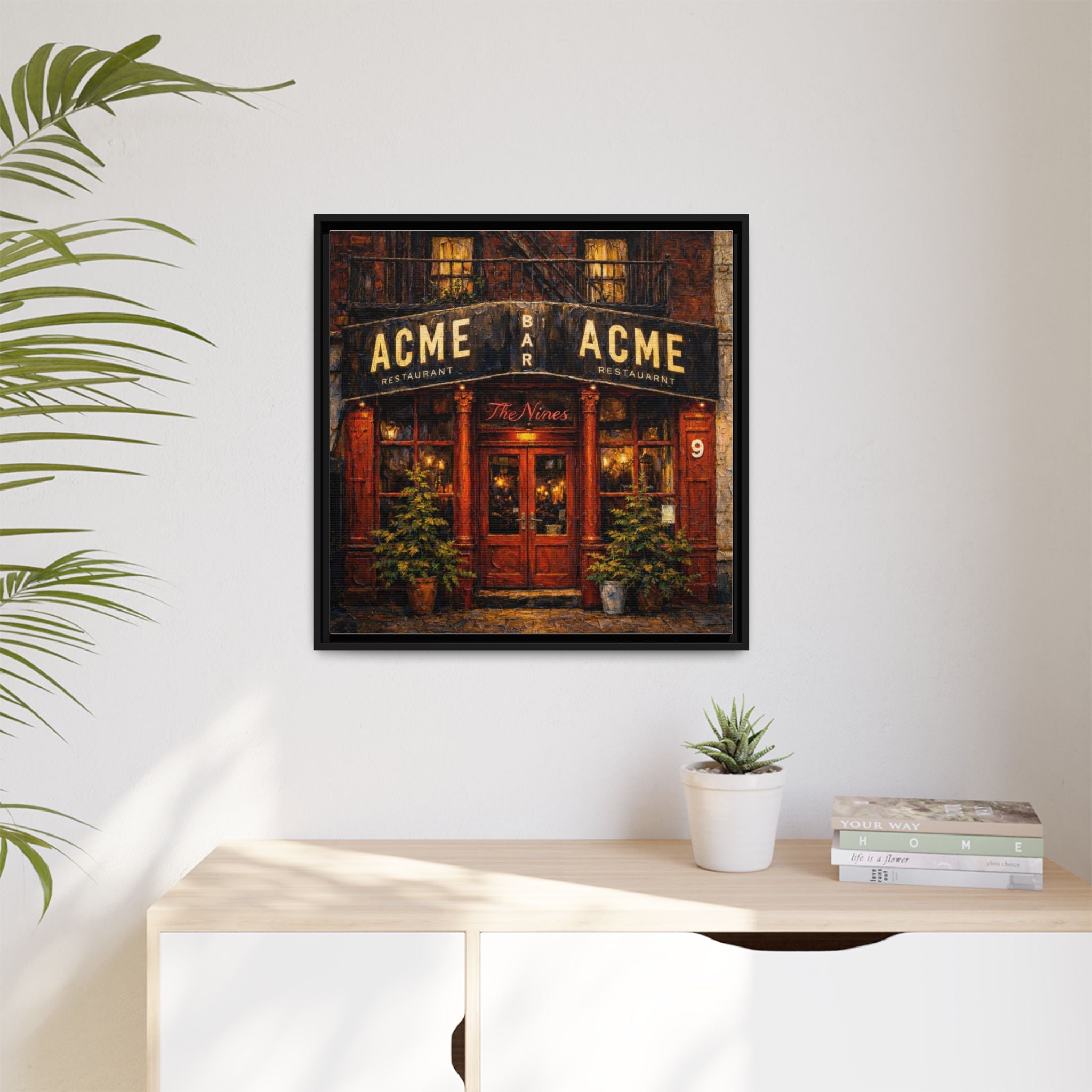 The Nines — Restaurant Print | Matte Canvas + Wooden Frame