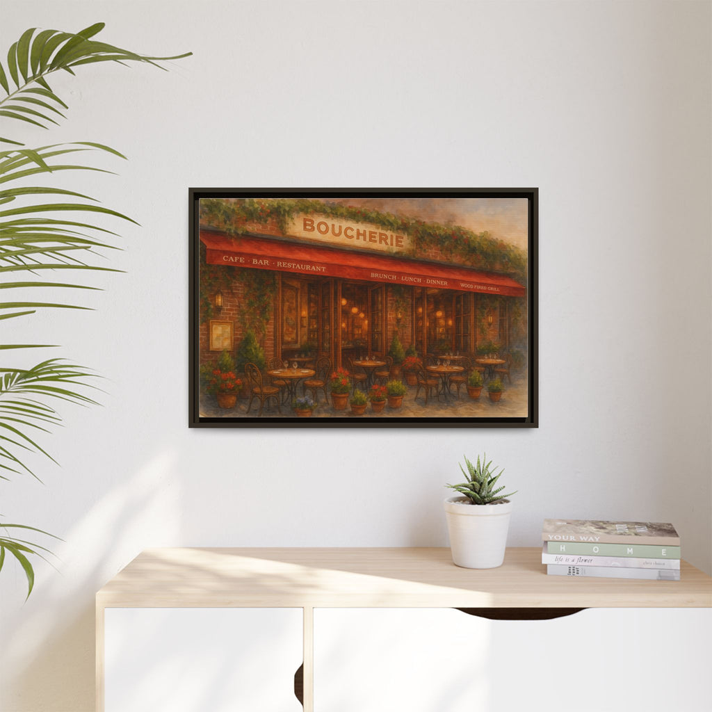 Boucherie — Restaurant Print | Matte Canvas + Wooden Frame