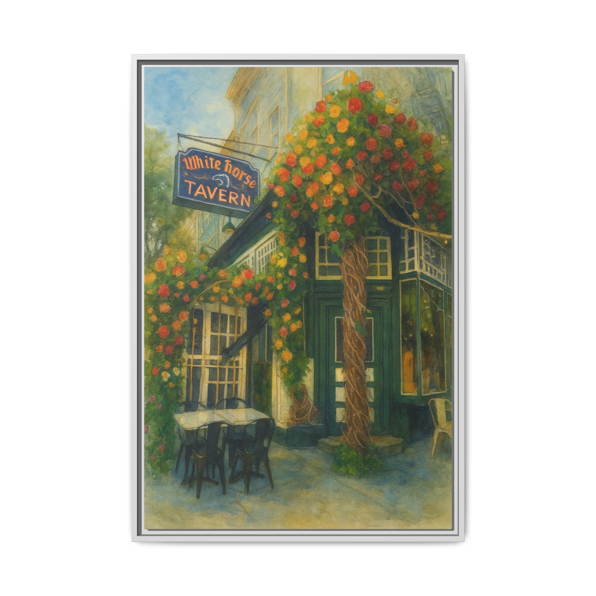 White Horse Tavern — Restaurant Print | Matte Canvas + Wooden Frame