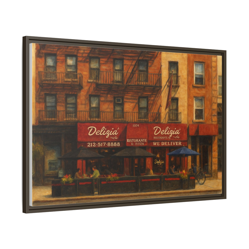 Delizia Pizza — Restaurant Print | Matte Canvas + Wooden Frame