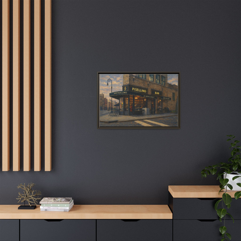 Bar Pisellino — Restaurant Print | Matte Canvas + Wooden Frame