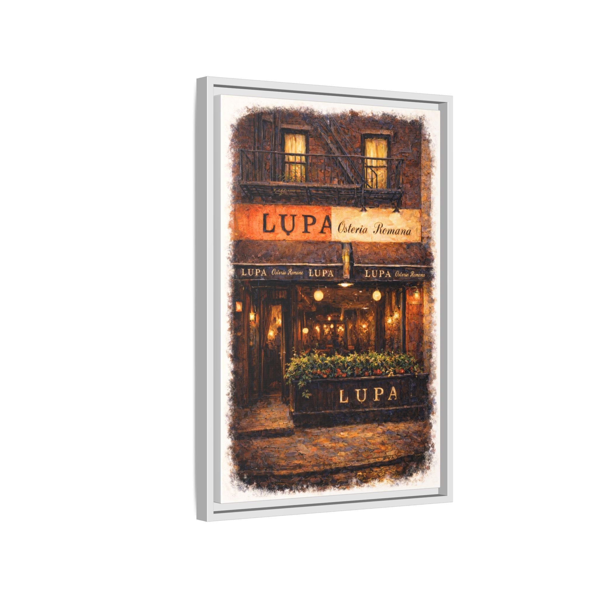Lupa Osteria Romana — Restaurant Print | Matte Canvas + Wooden Frame