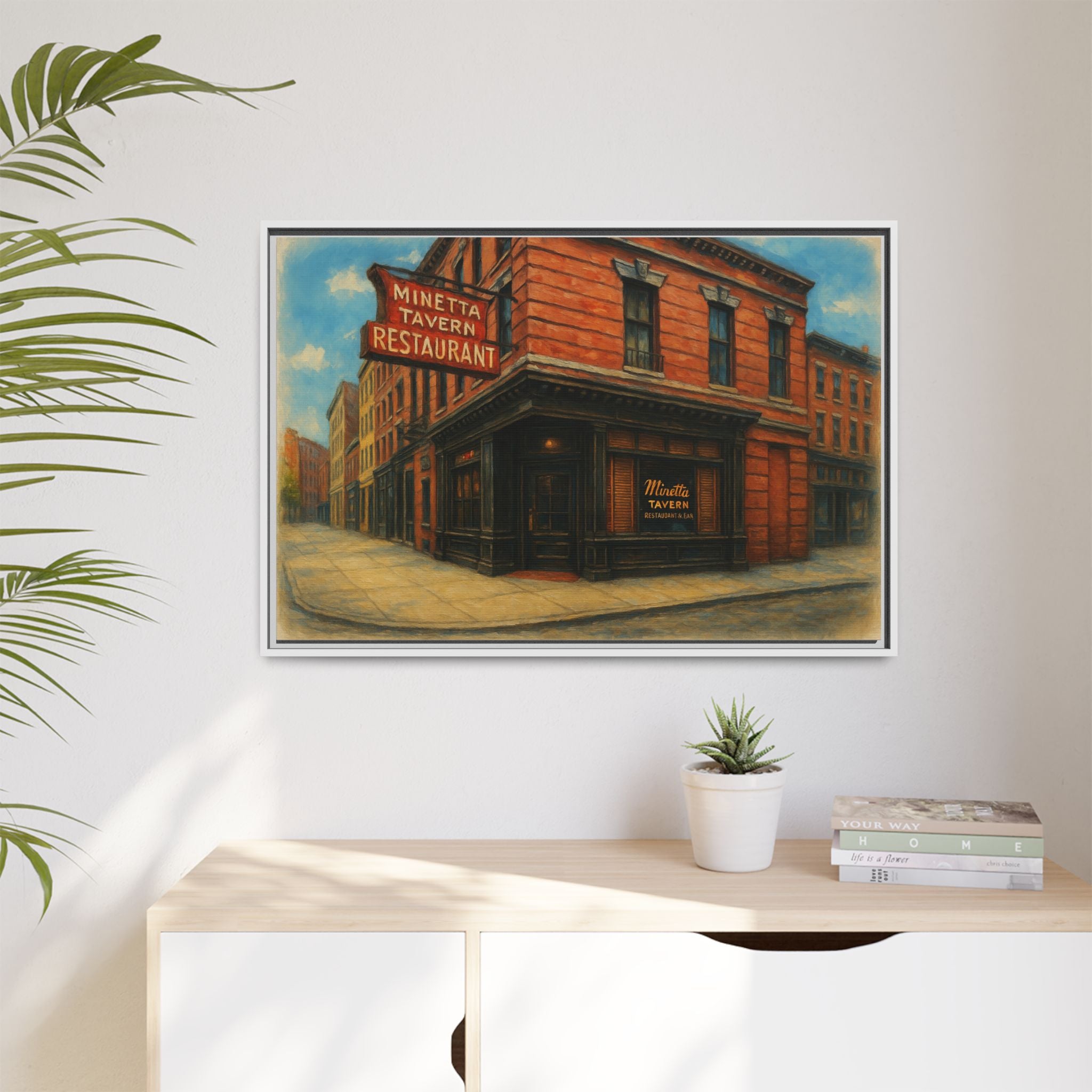 Minetta Tavern — Restaurant Print | Matte Canvas + Wooden Frame