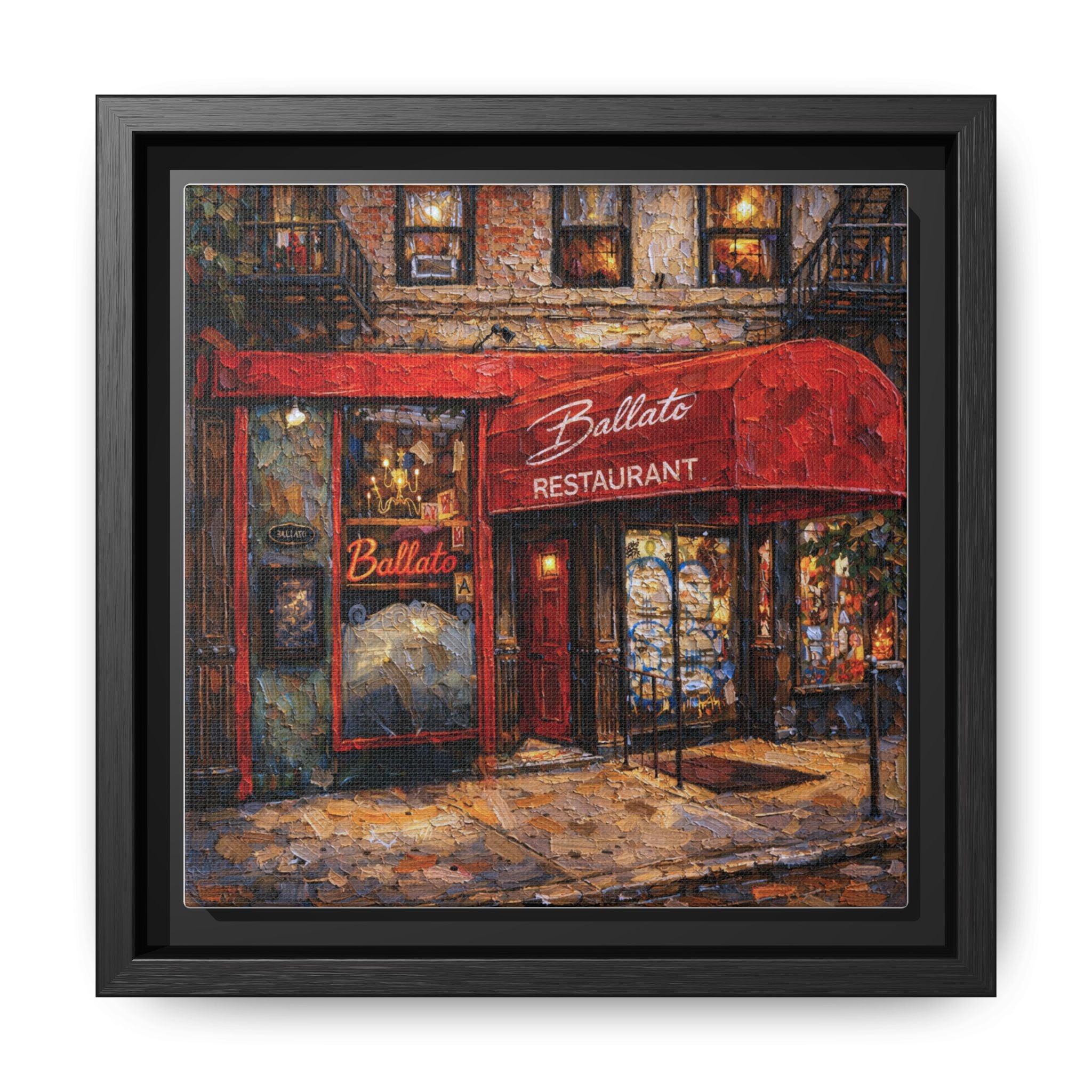 Emilio's Ballato — Restaurant Print | Matte Canvas + Wooden Frame