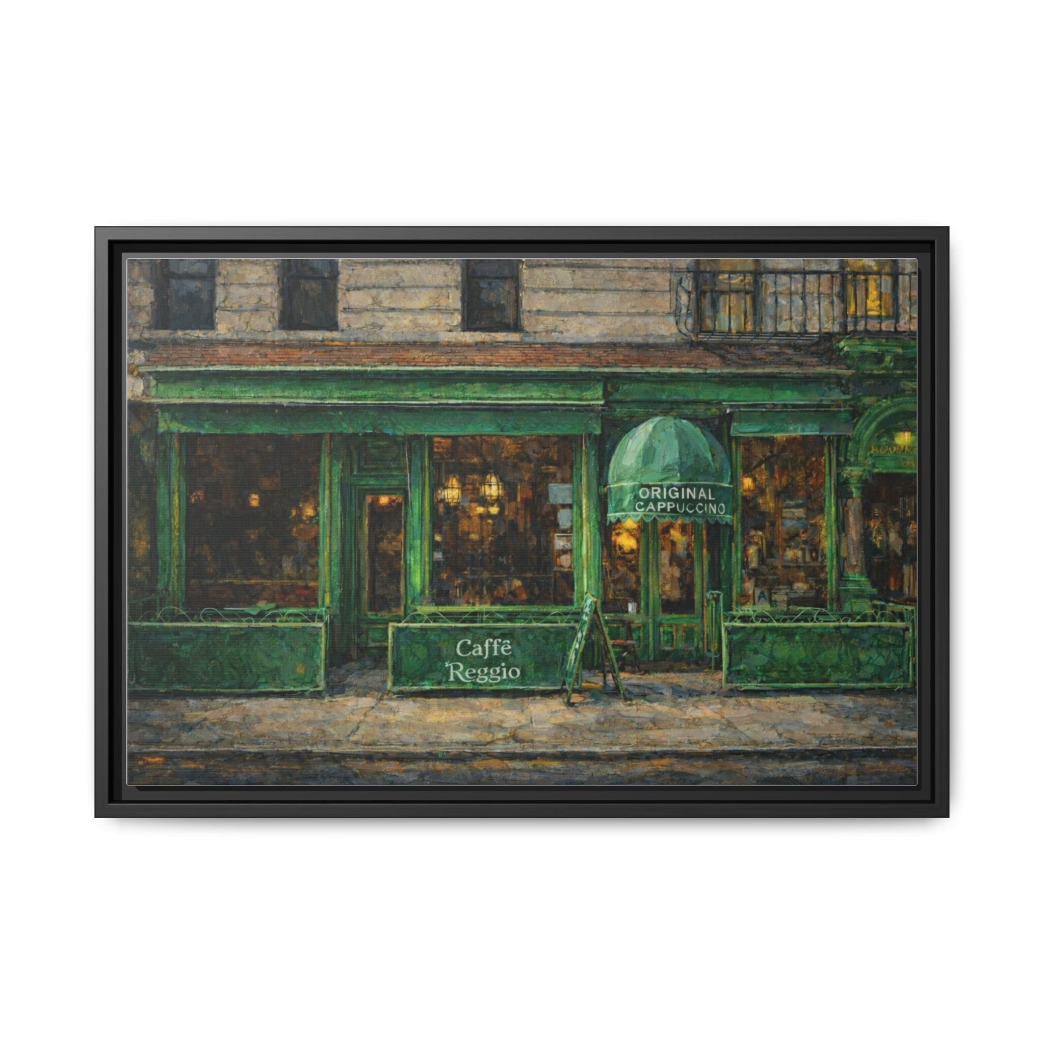 Caffe Reggio — Restaurant Print | Matte Canvas + Wooden Frame