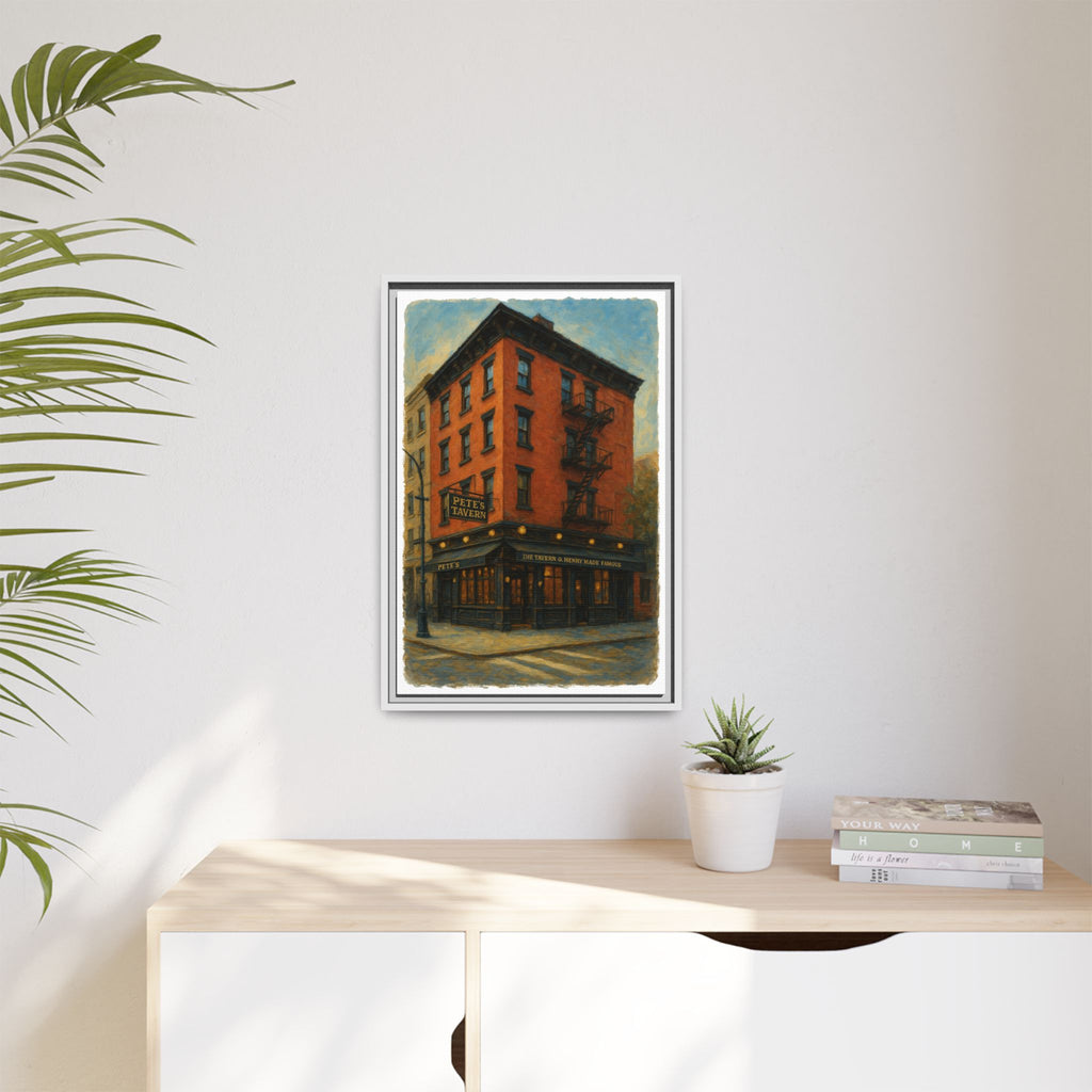 Pete's Tavern — Restaurant Print | Matte Canvas + Wooden Frame