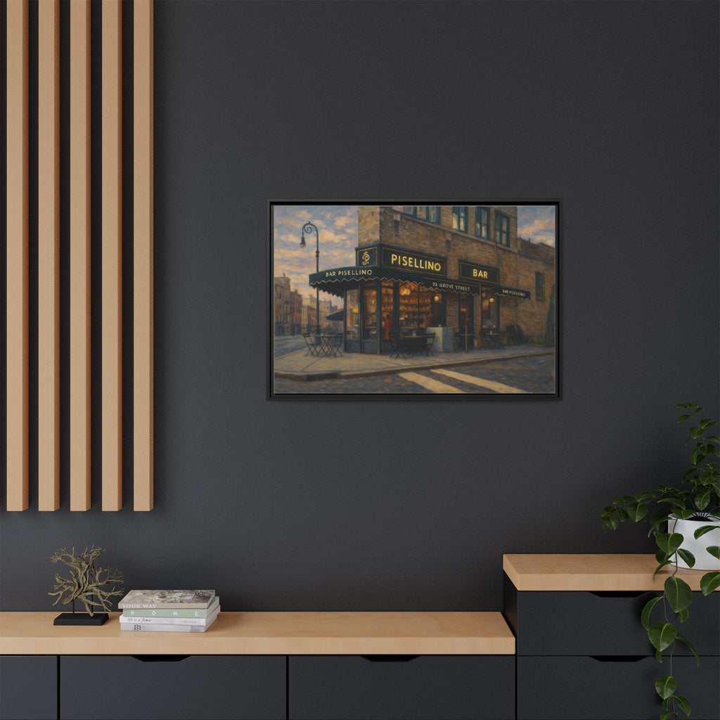 Bar Pisellino — Restaurant Print | Matte Canvas + Wooden Frame
