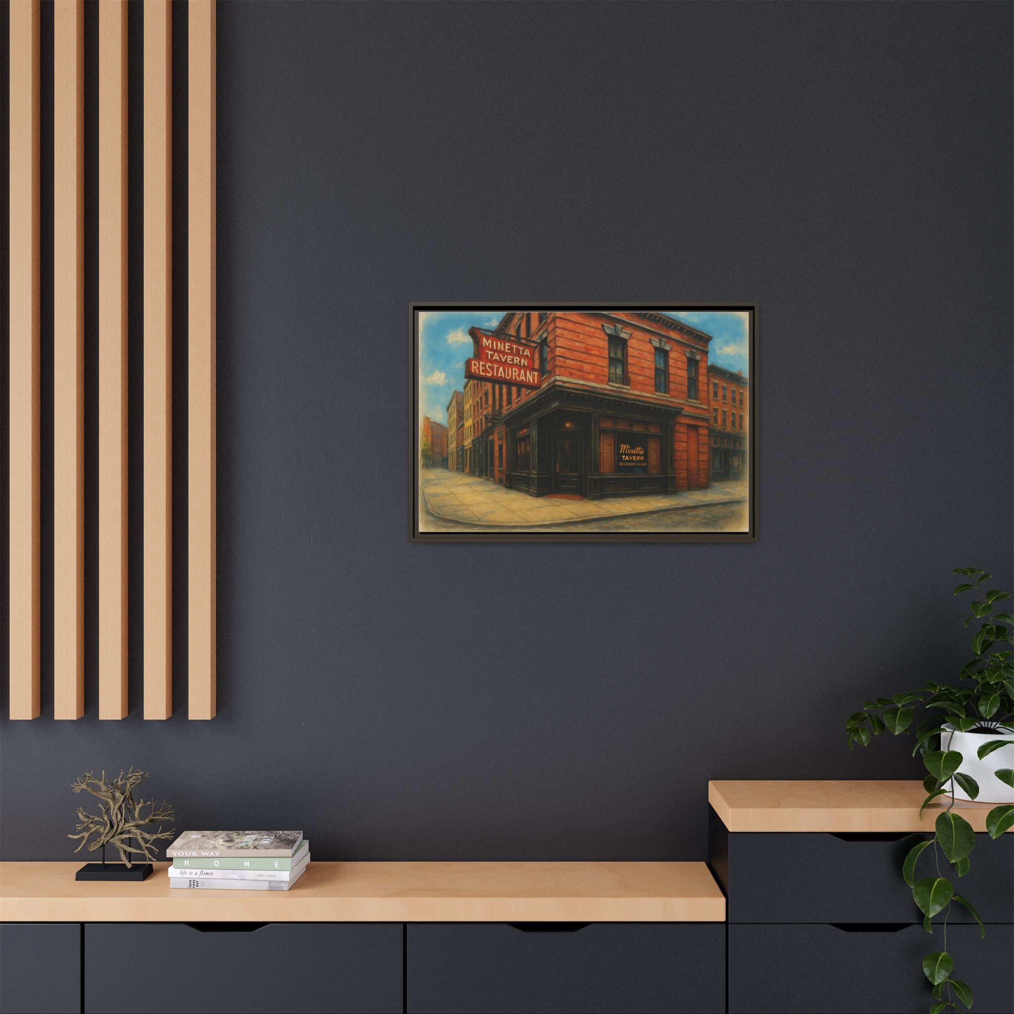 Minetta Tavern — Restaurant Print | Matte Canvas + Wooden Frame