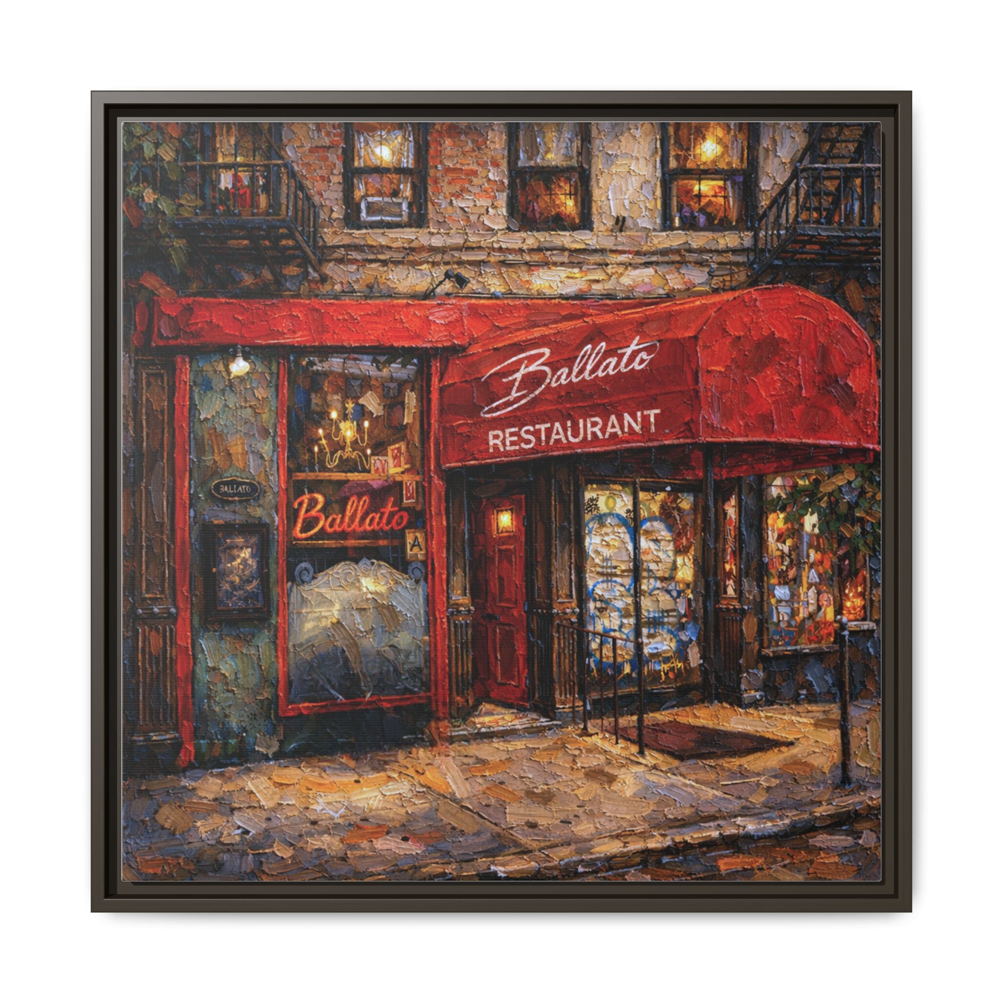Emilio's Ballato — Restaurant Print | Matte Canvas + Wooden Frame