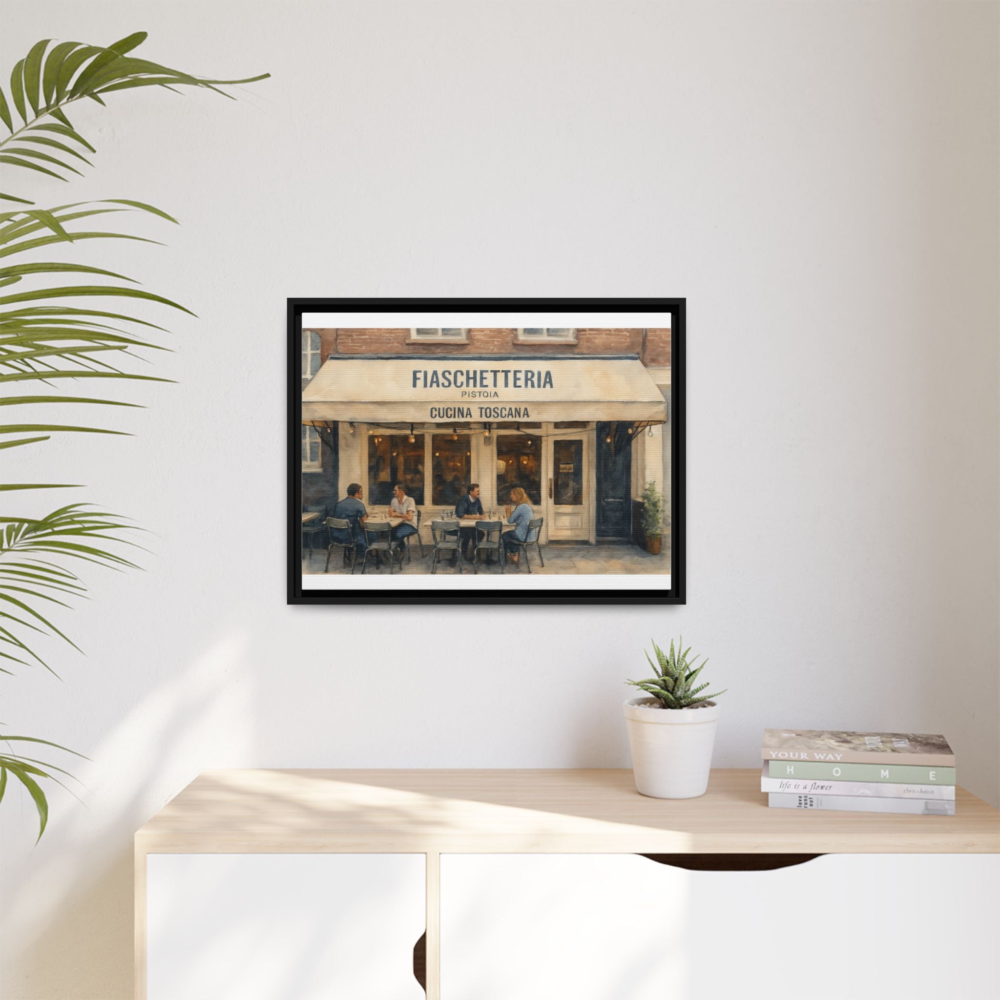 Fiaschetteria Pistoia — Restaurant Print | Matte Canvas + Wooden Frame