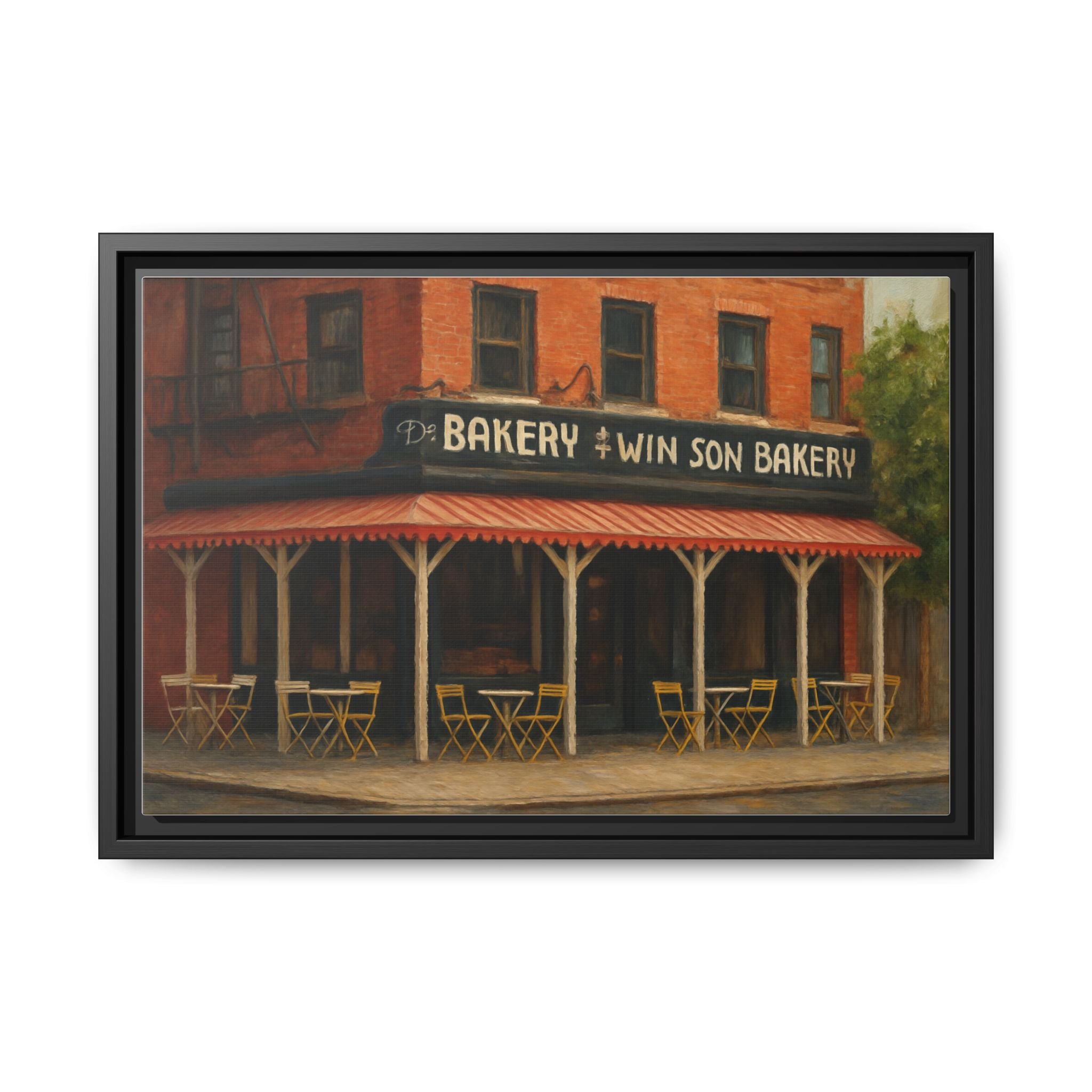 Win Son Bakery — Restaurant Print | Matte Canvas + Wooden Frame