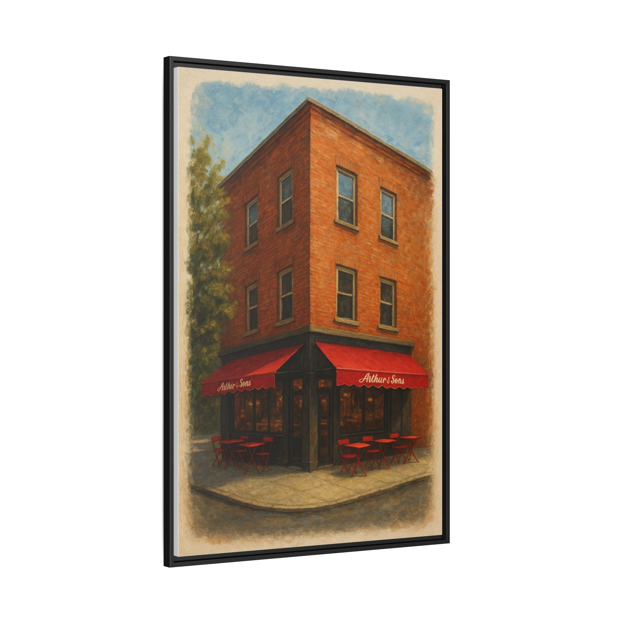Arthur and Sons — Restaurant Print | Matte Canvas + Wooden Frame