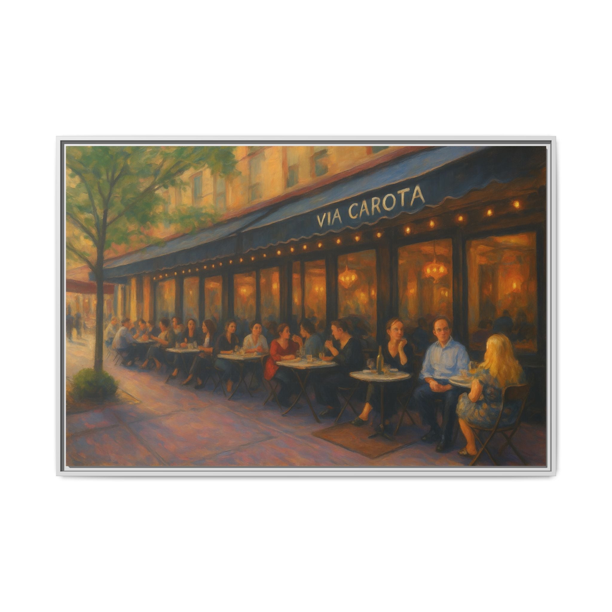 Via Carota — Restaurant Print | Matte Canvas + Wooden Frame