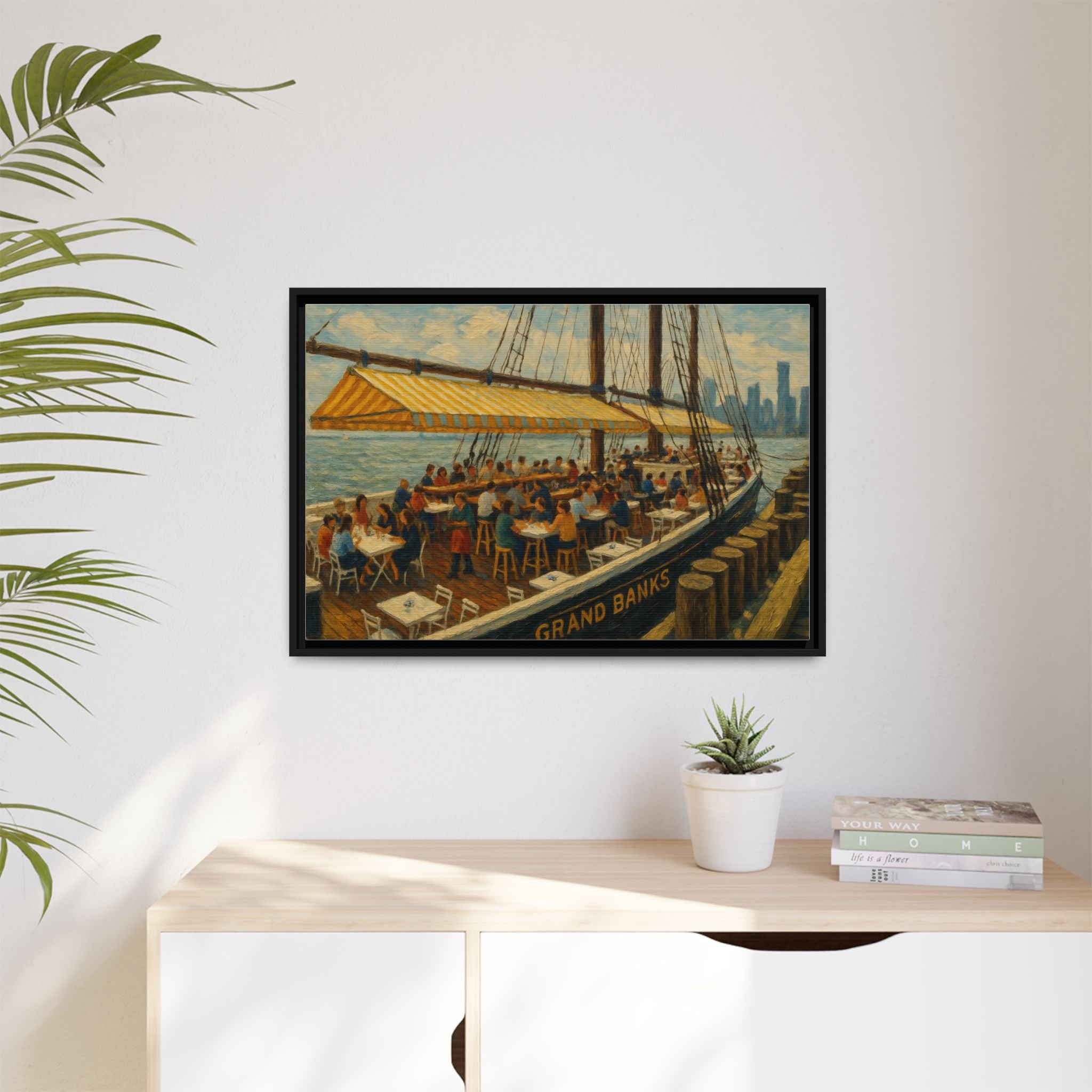 Grand Banks — Restaurant Print | Matte Canvas + Wooden Frame
