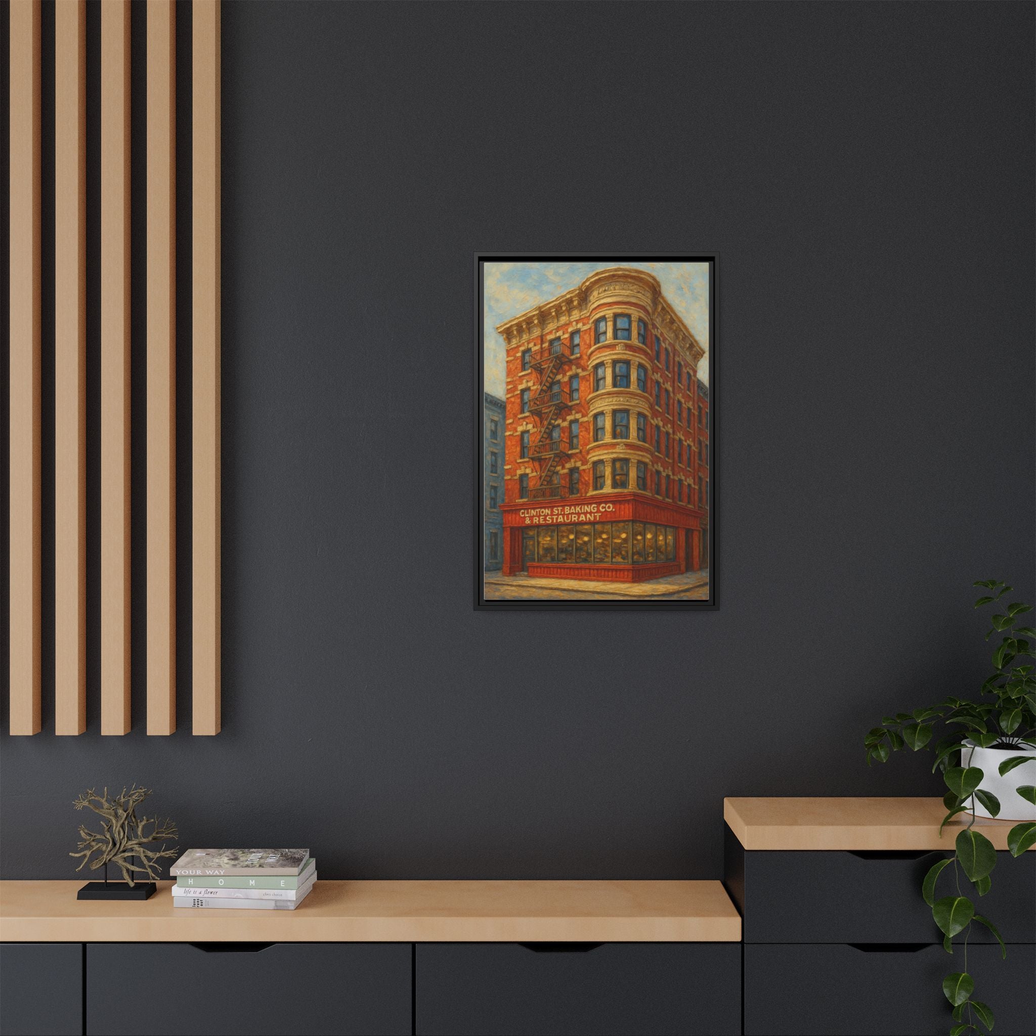 Clinton St. Baking Company — Restaurant Print | Matte Canvas + Wooden Frame