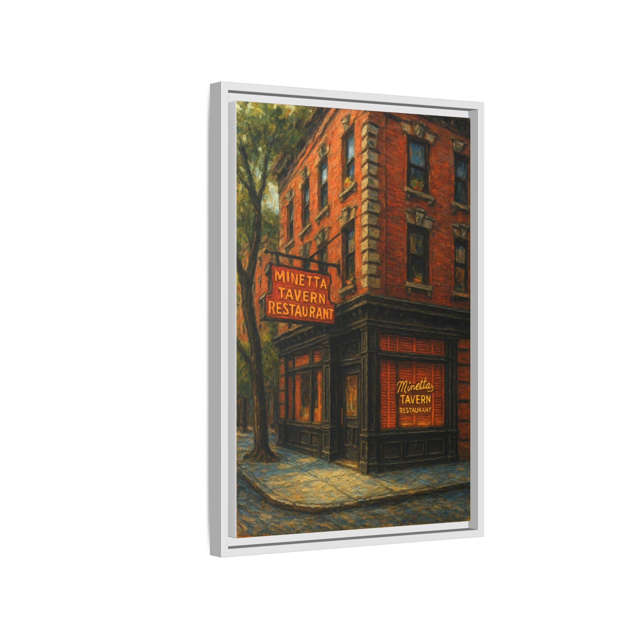 Minetta Tavern — Restaurant Print | Matte Canvas + Wooden Frame